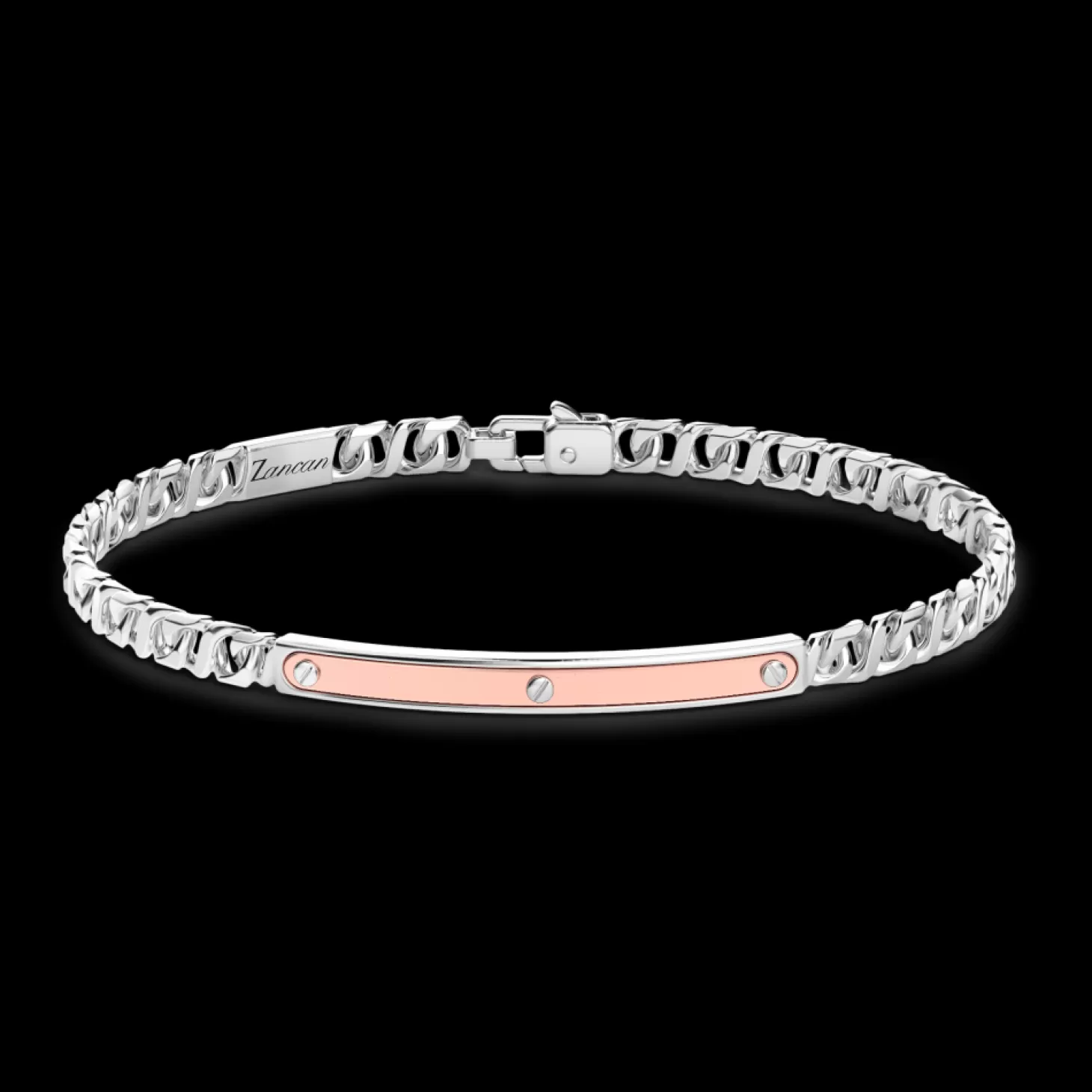 Zancan Gioielli Bracciale A Grumetta Zancan In Argento Con Targa Ed Inserti In Oro Rosa.> Bracciali