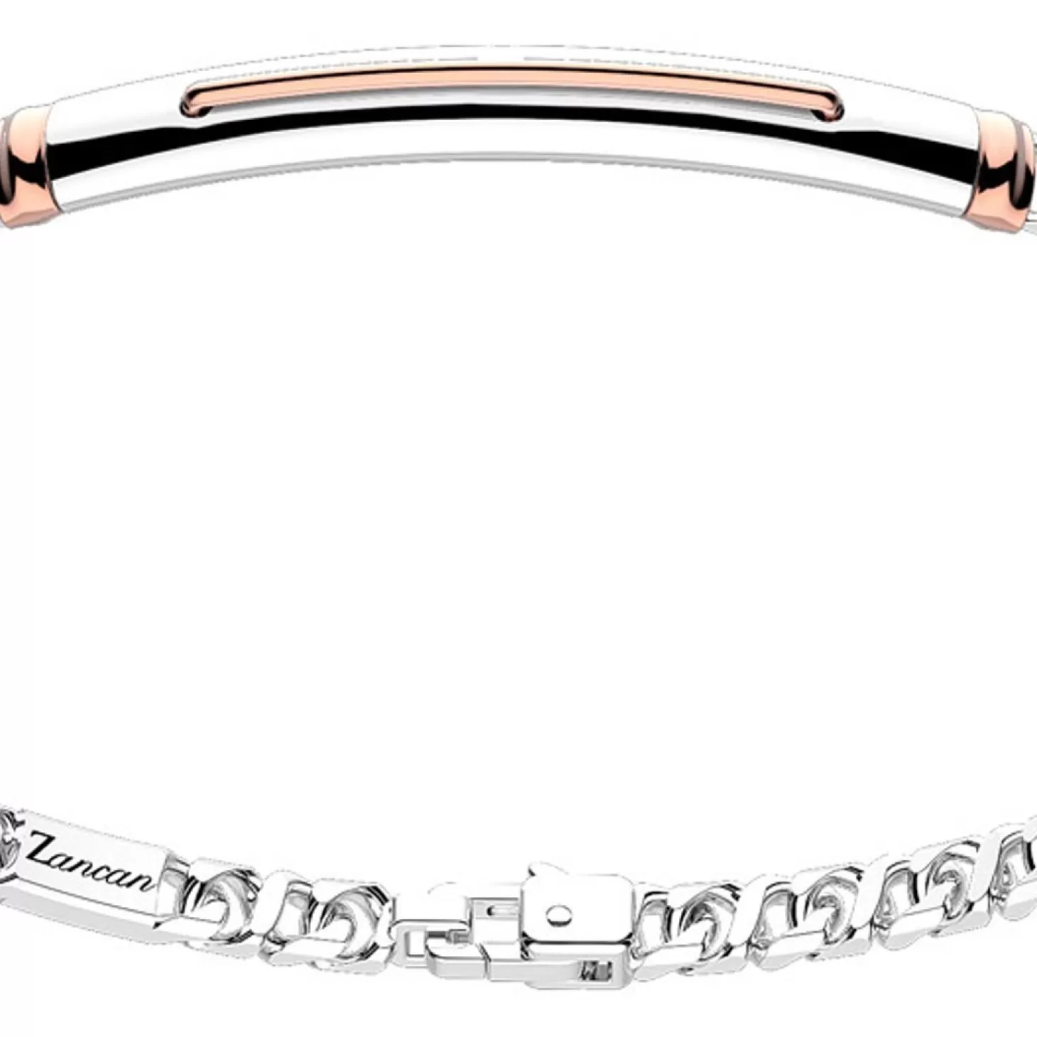 Zancan Gioielli Bracciale A Grumetta Zancan In Argento Con Targa Ed Inserti In Oro Rosa.> Bracciali
