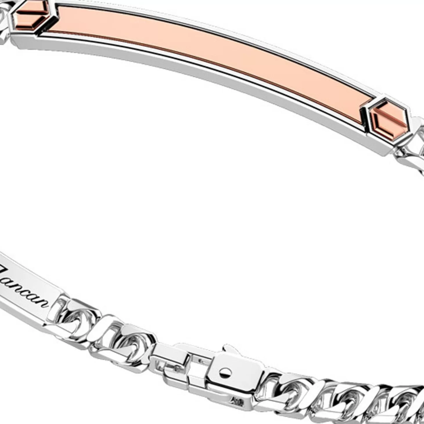Zancan Gioielli Bracciale A Grumetta Zancan In Argento Con Targa Ed Inserti In Oro Rosa.> Bracciali