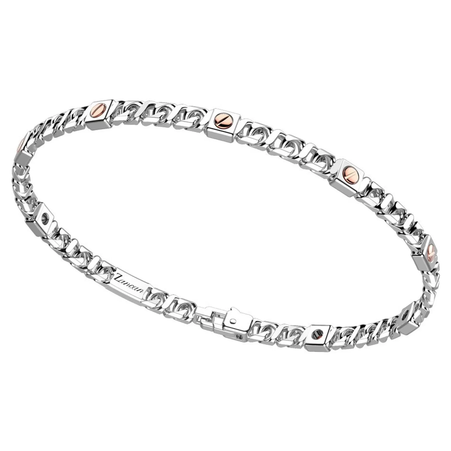 Zancan Gioielli Bracciale A Grumetta Zancan In Argento Con Viti In Oro Rosa.> Bracciali