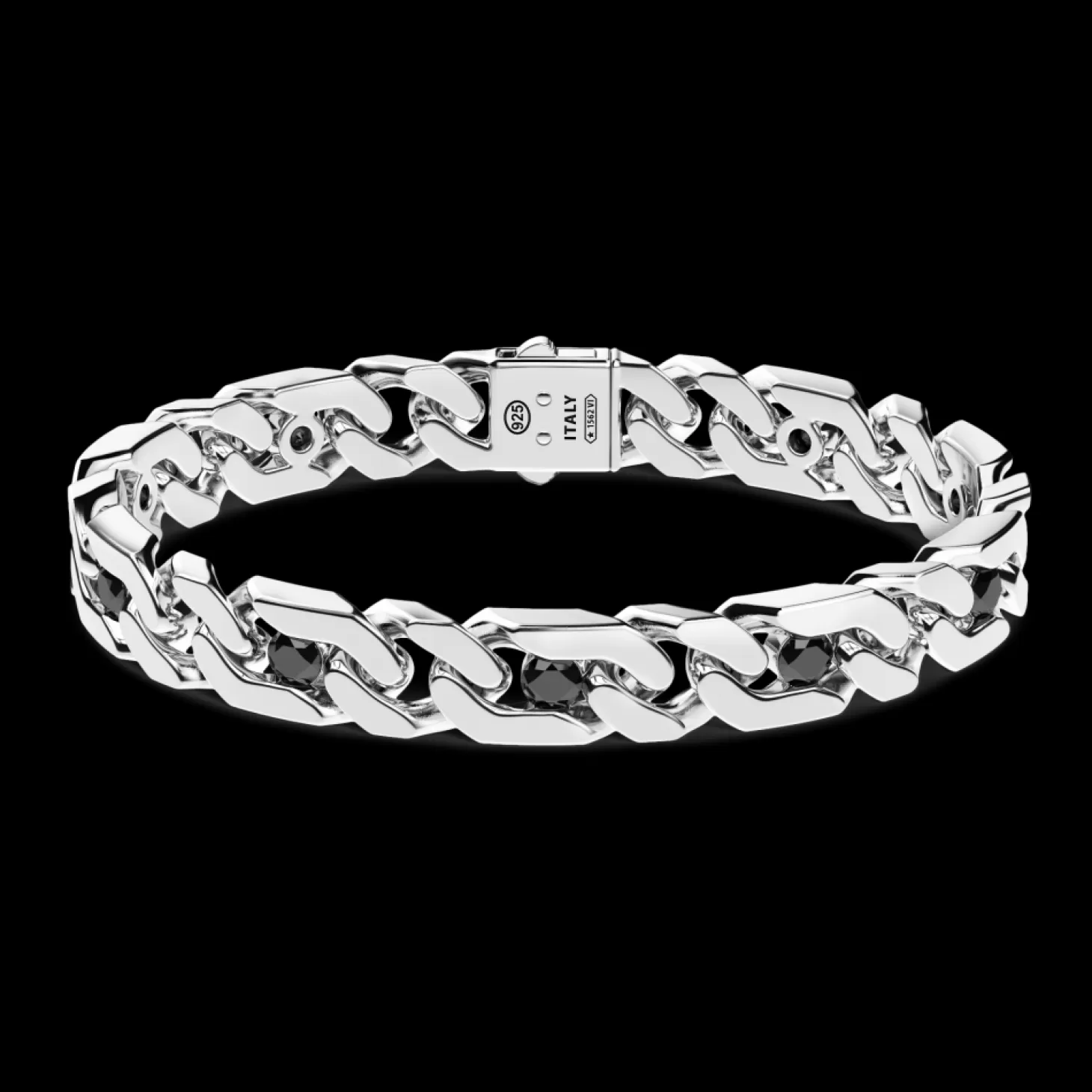 Zancan Gioielli Bracciale A Grumette Zanca In Argento Con Pietre Nere.> Bracciali