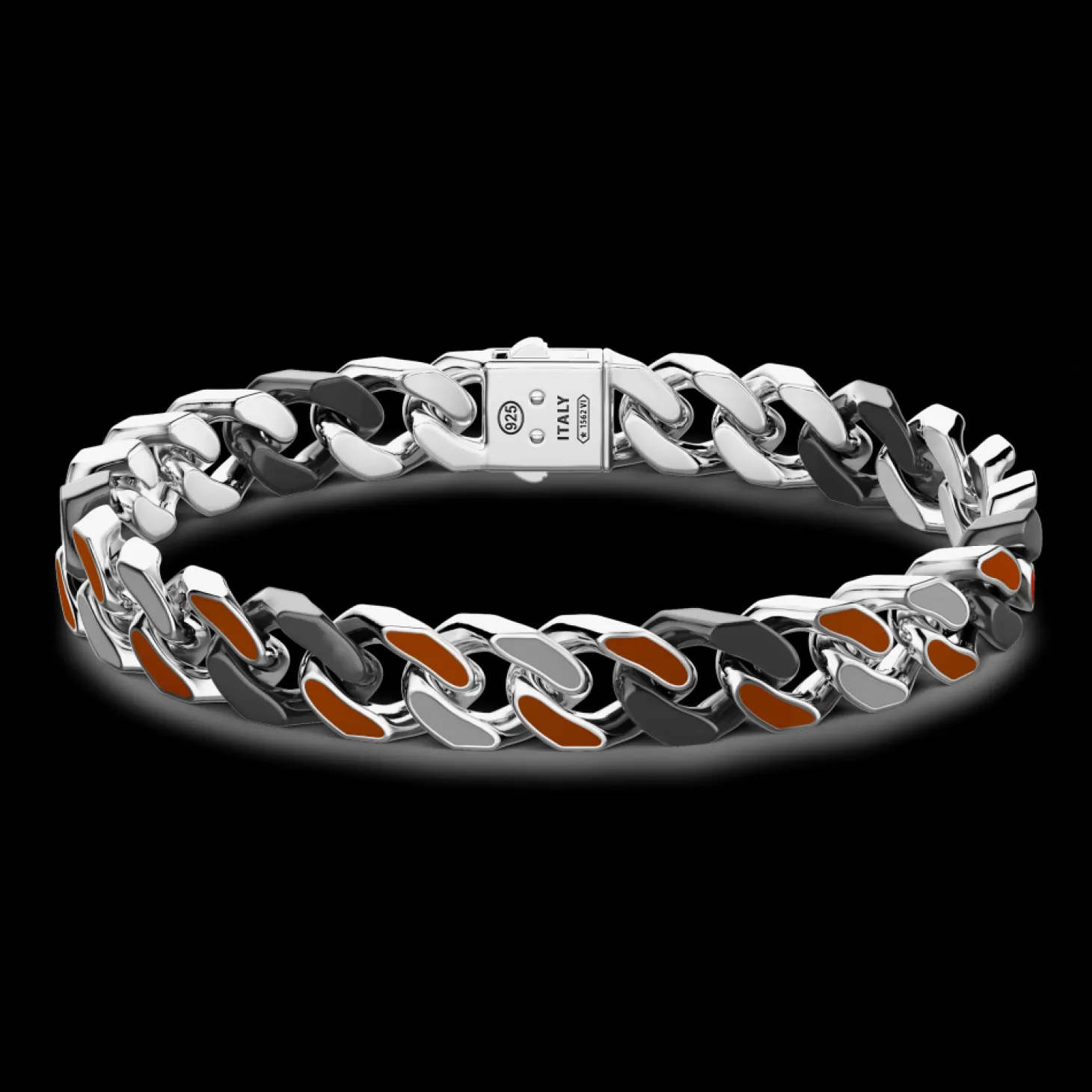 Zancan Gioielli Bracciale A Grumette Zanca In Argento E Ceramica Con Maglie Smaltate.> Bracciali
