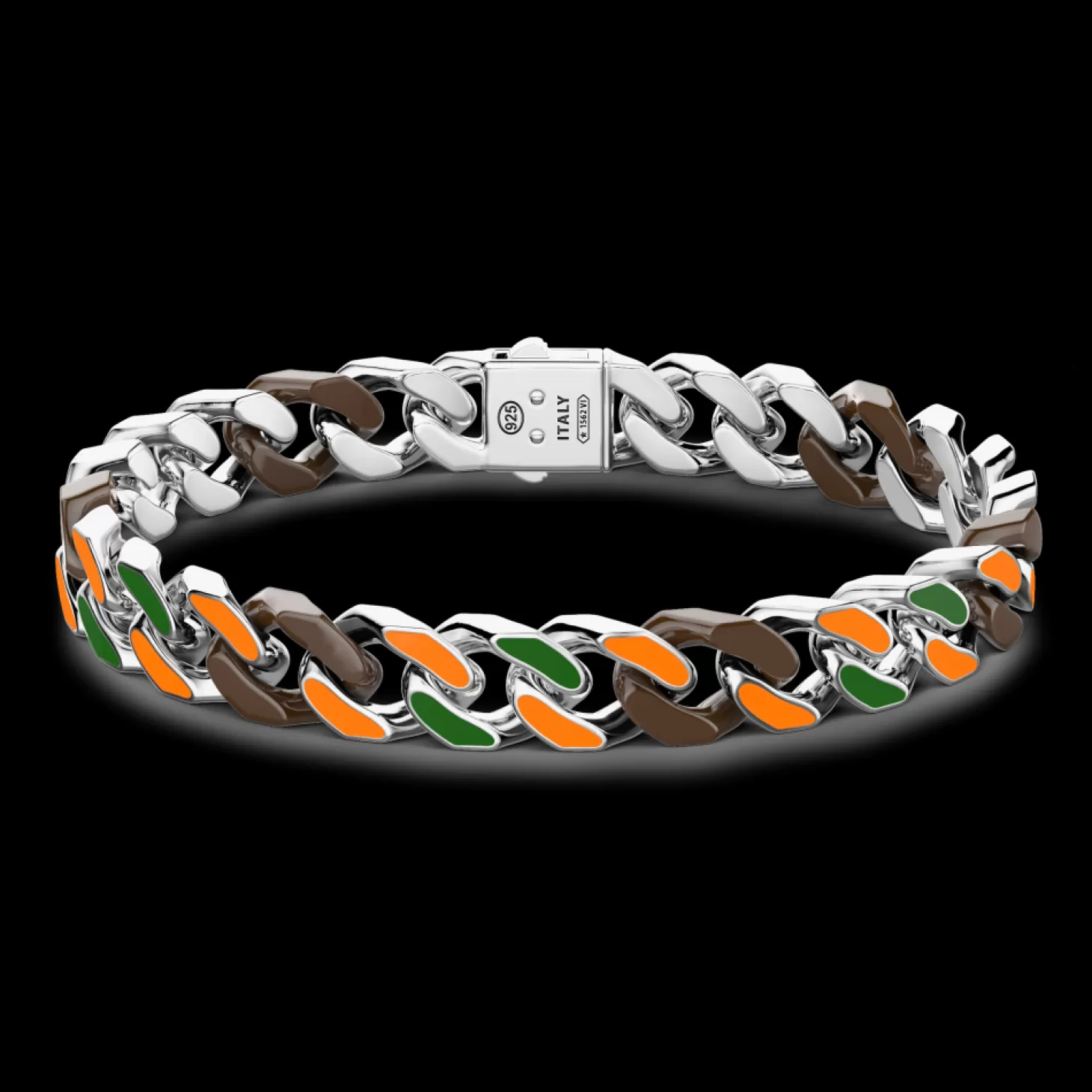 Zancan Gioielli Bracciale A Grumette Zanca In Argento E Ceramica Con Maglie Smaltate.> Bracciali