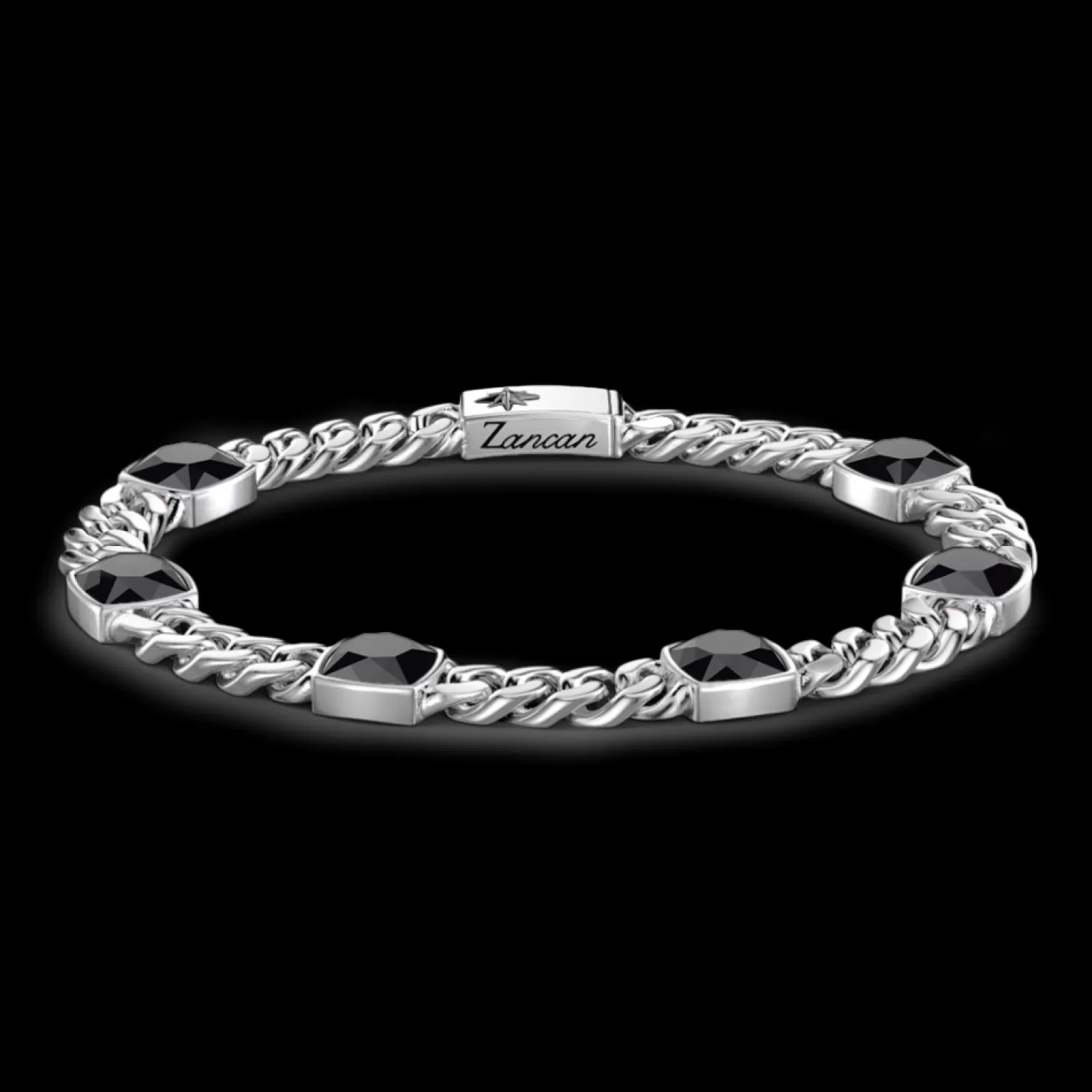 Zancan Gioielli Bracciale A Grumette Zancan In Argento Con Pietre Nere.> Bracciali