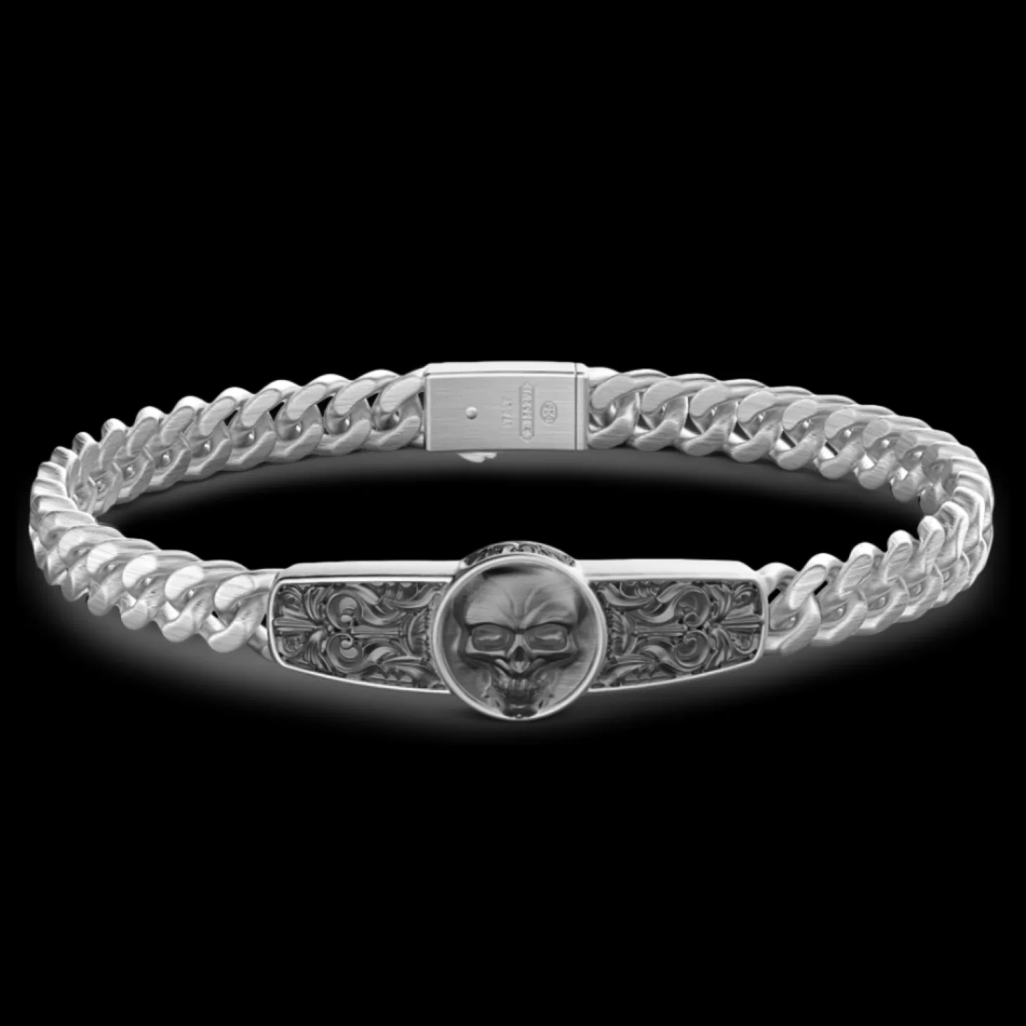 Zancan Gioielli Bracciale A Grumette Zancan In Argento Con Targa E Teschio.> Bracciali