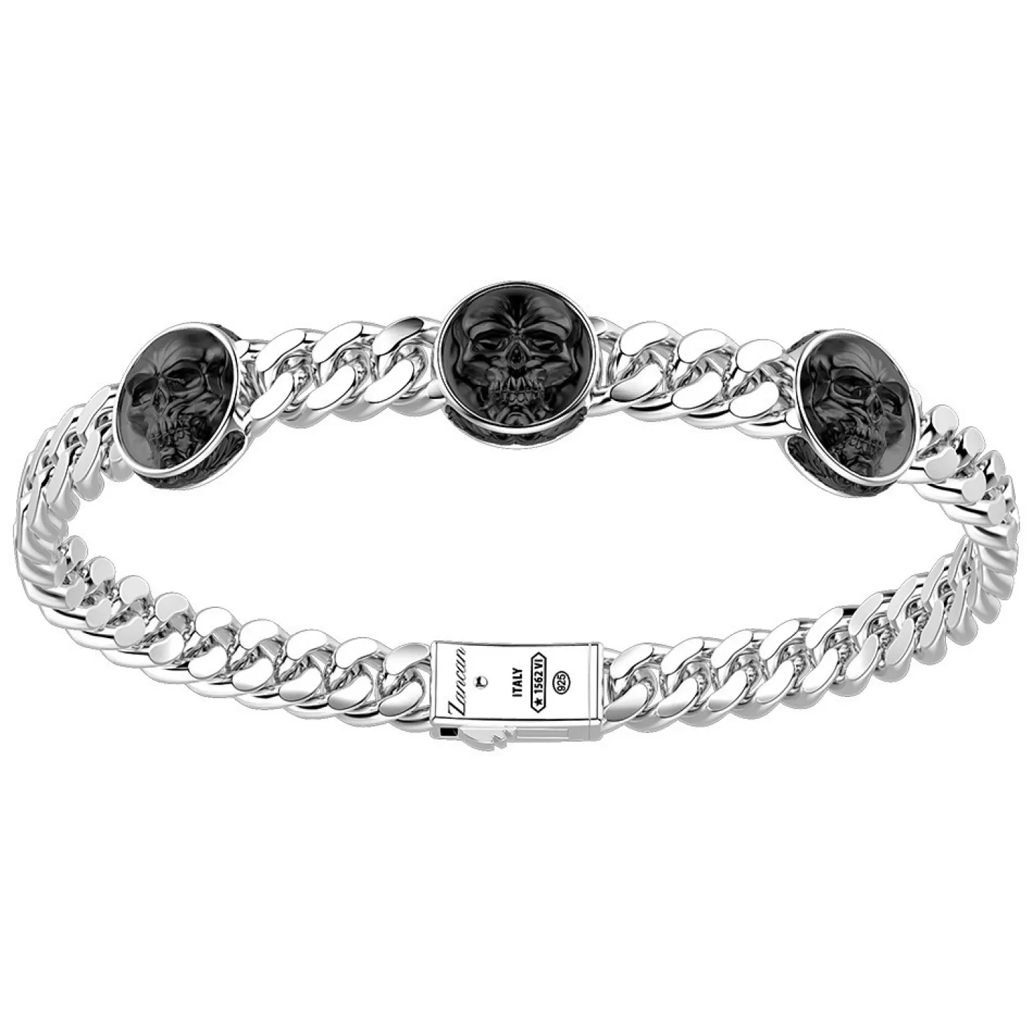 Zancan Gioielli Bracciale A Grumette Zancan In Argento Con Teschi.> Bracciali