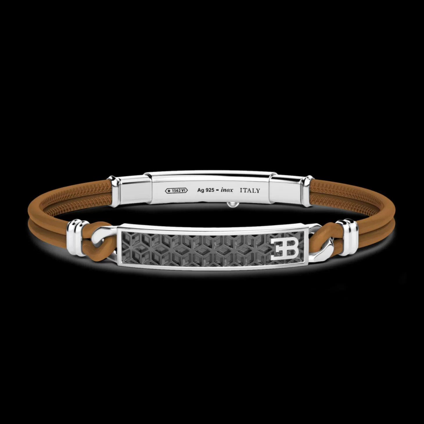 Zancan Gioielli Bracciale Bugatti In Pelle, Con Targa Centrale In Argento.> Bracciali