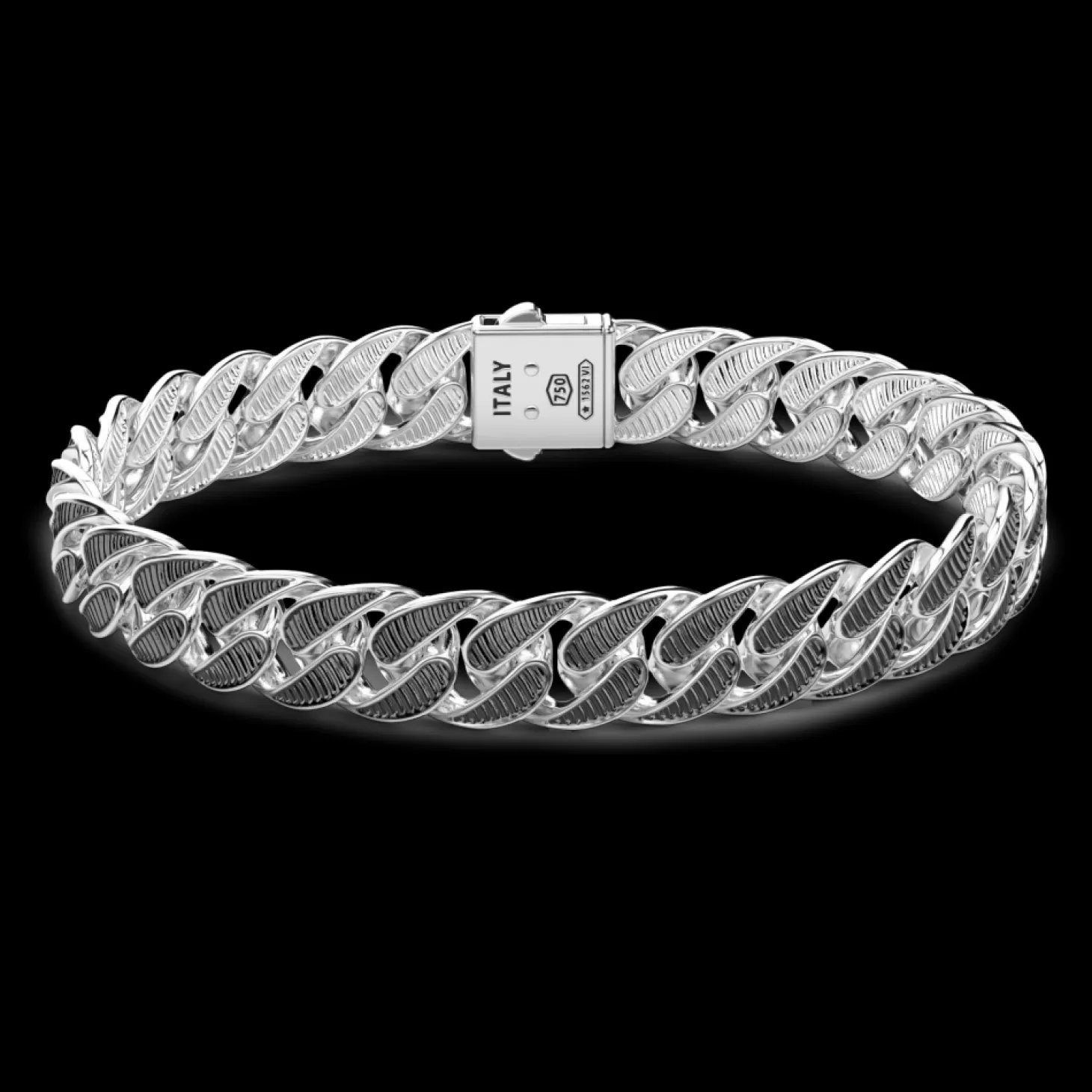 Zancan Gioielli Bracciale Grumetta Zancan In Argento Con Finitura Striata In Colore Nero.> Bracciali