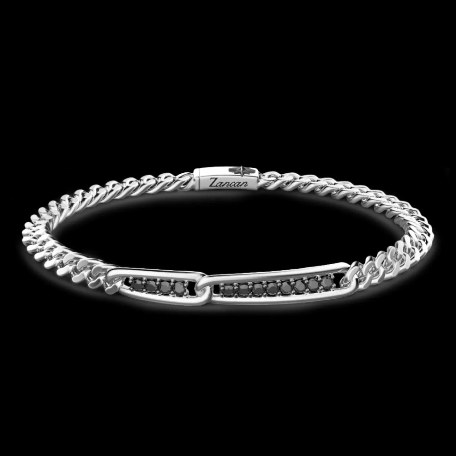 Zancan Gioielli Bracciale Grumetta Zancan In Argento Con Pietre Nere.> Bracciali