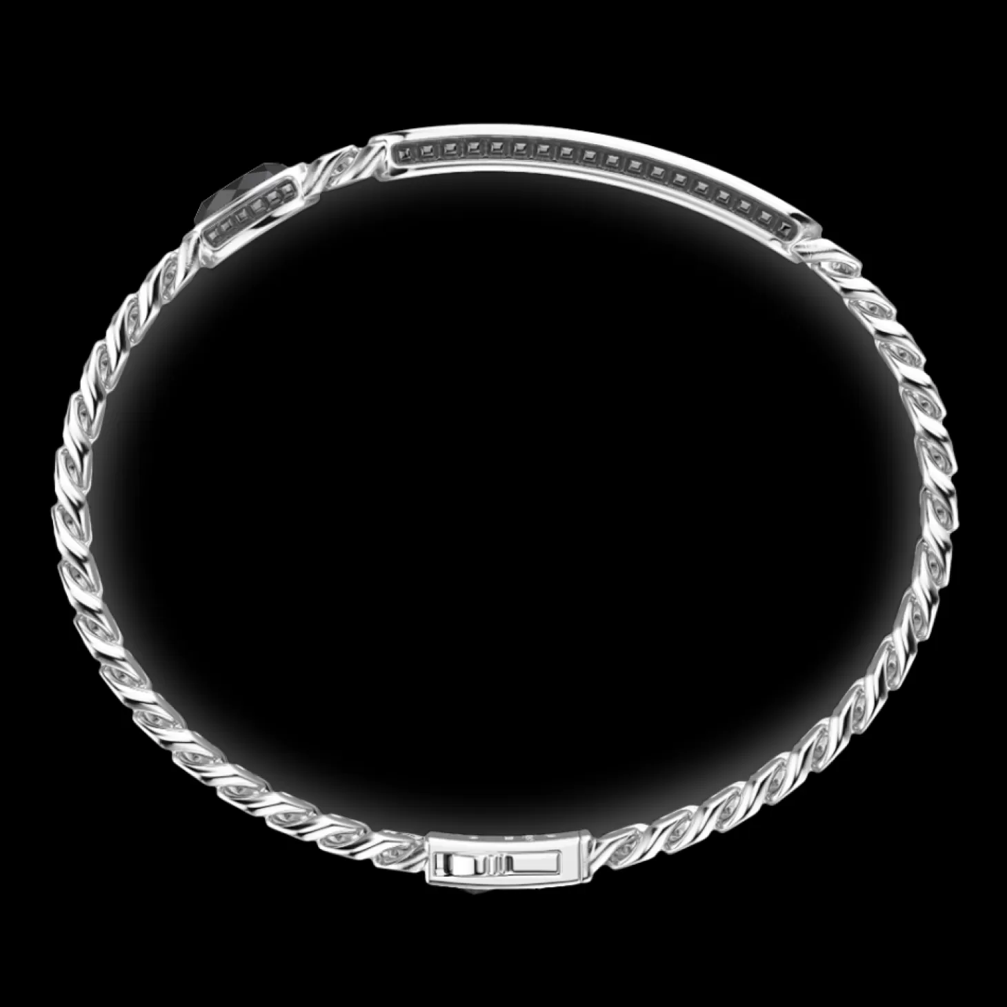 Zancan Gioielli Bracciale Grumette Zancan In Argento Con Targa E Pietra Nera.> Bracciali