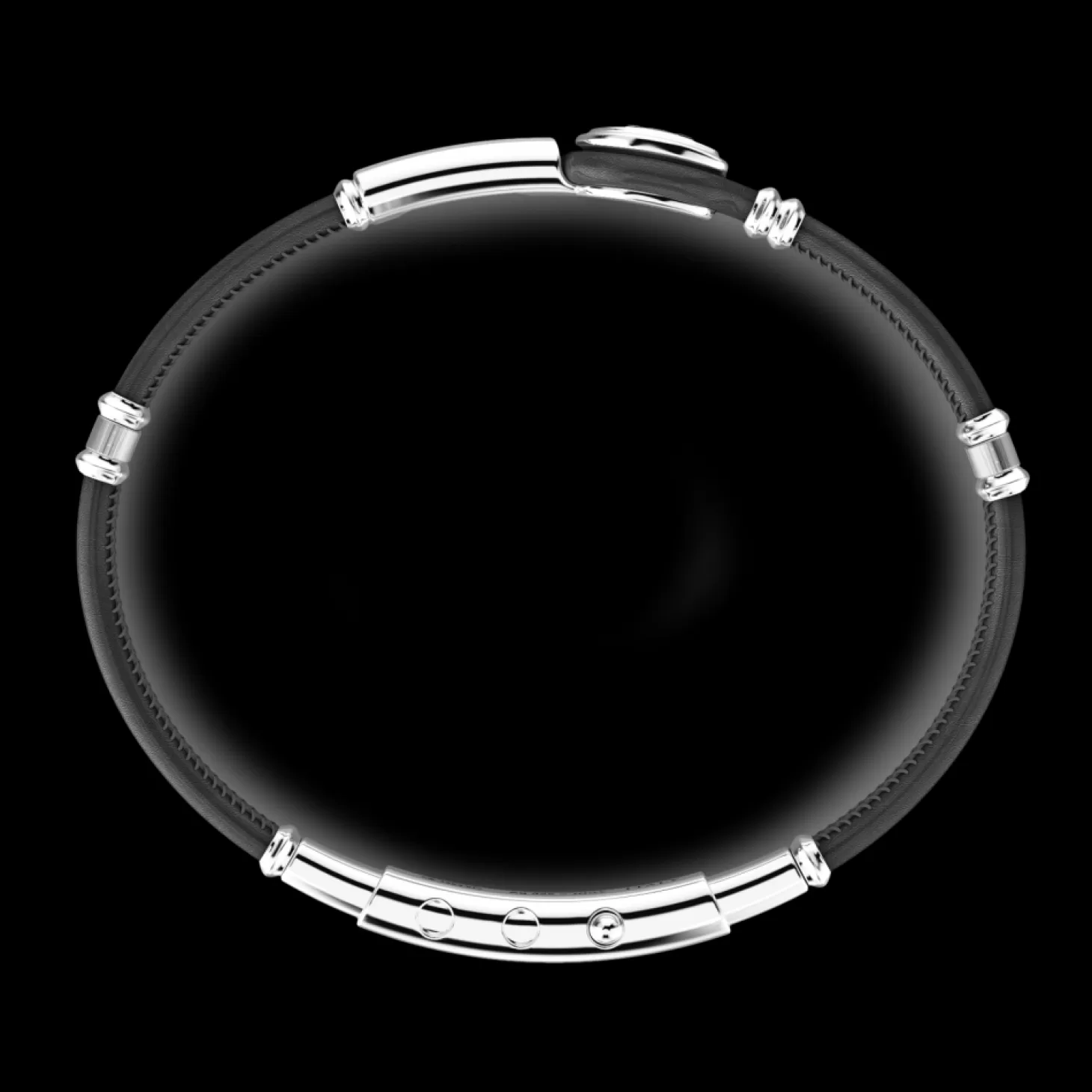 Zancan Gioielli Bracciale In Pelle Con Targa E Logo Bugatti Argento.> Bracciali