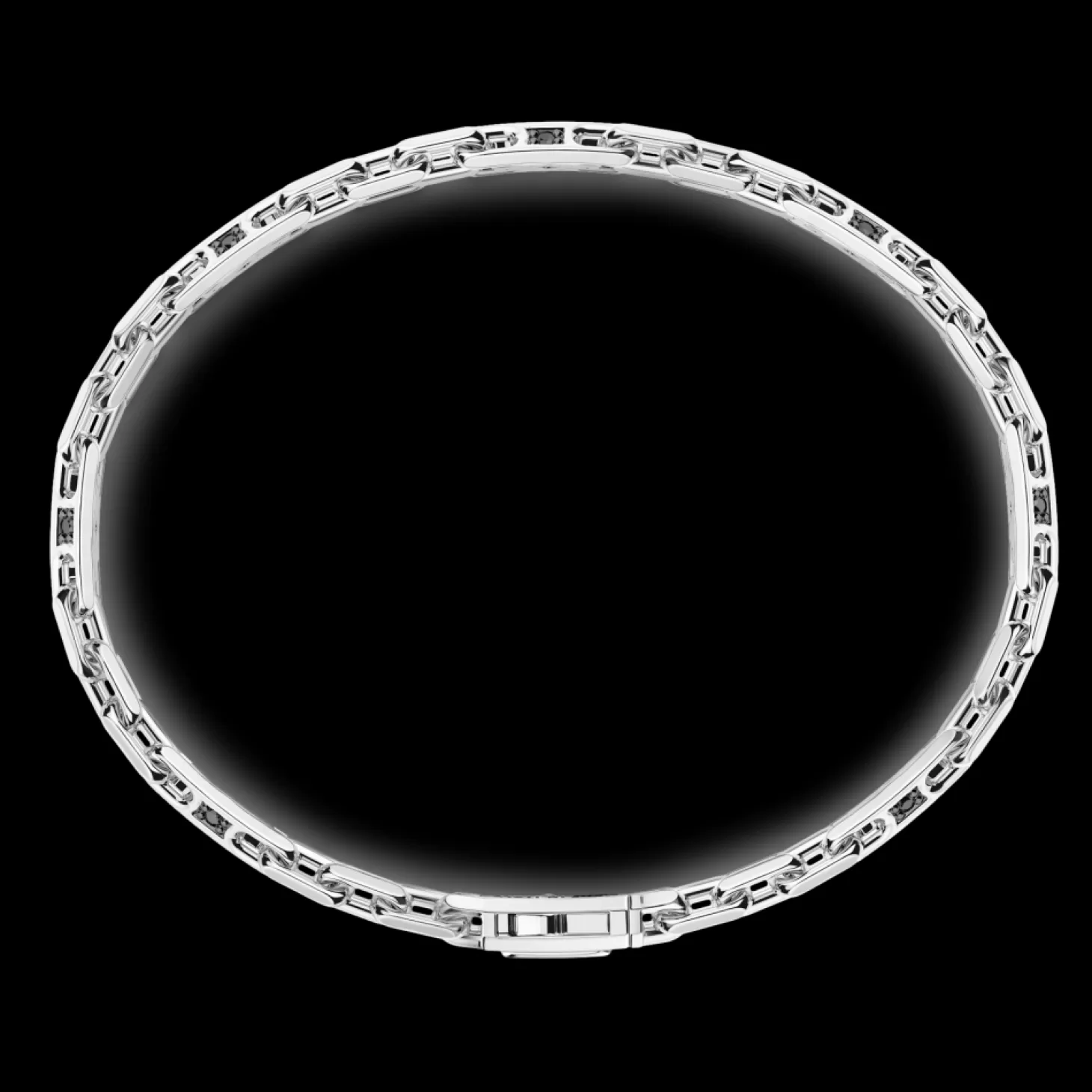 Zancan Gioielli Bracciale Solo Maglia Zancan In Argento Con Pietre Nere.> Bracciali