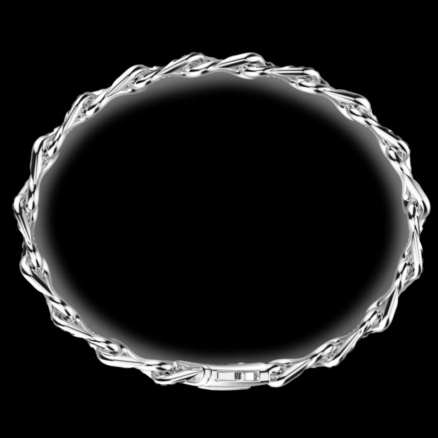 Zancan Gioielli Bracciale Solo Maglia Zancan In Argento Con Pietre Nere.> Bracciali