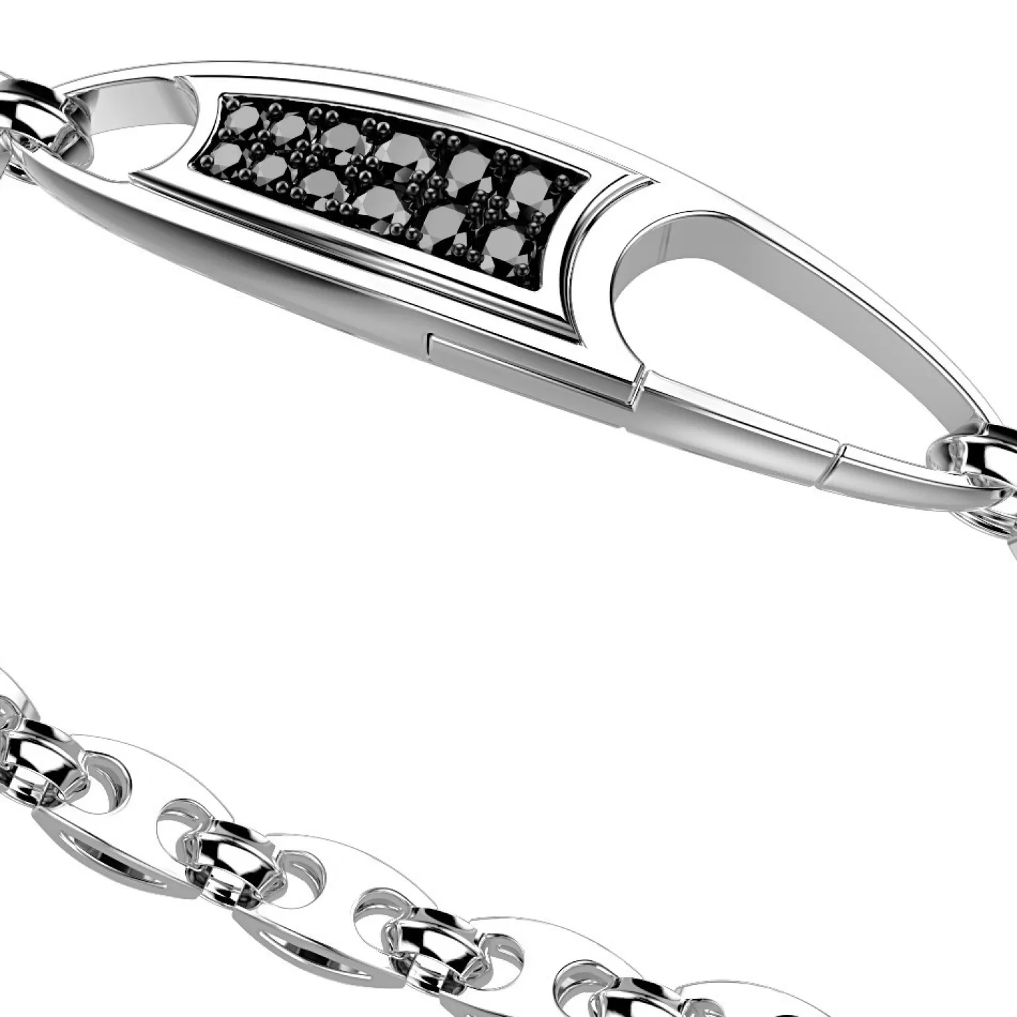 Zancan Gioielli Bracciale Solo Maglia Zancan In Argento Con Pietre Nere.> Bracciali