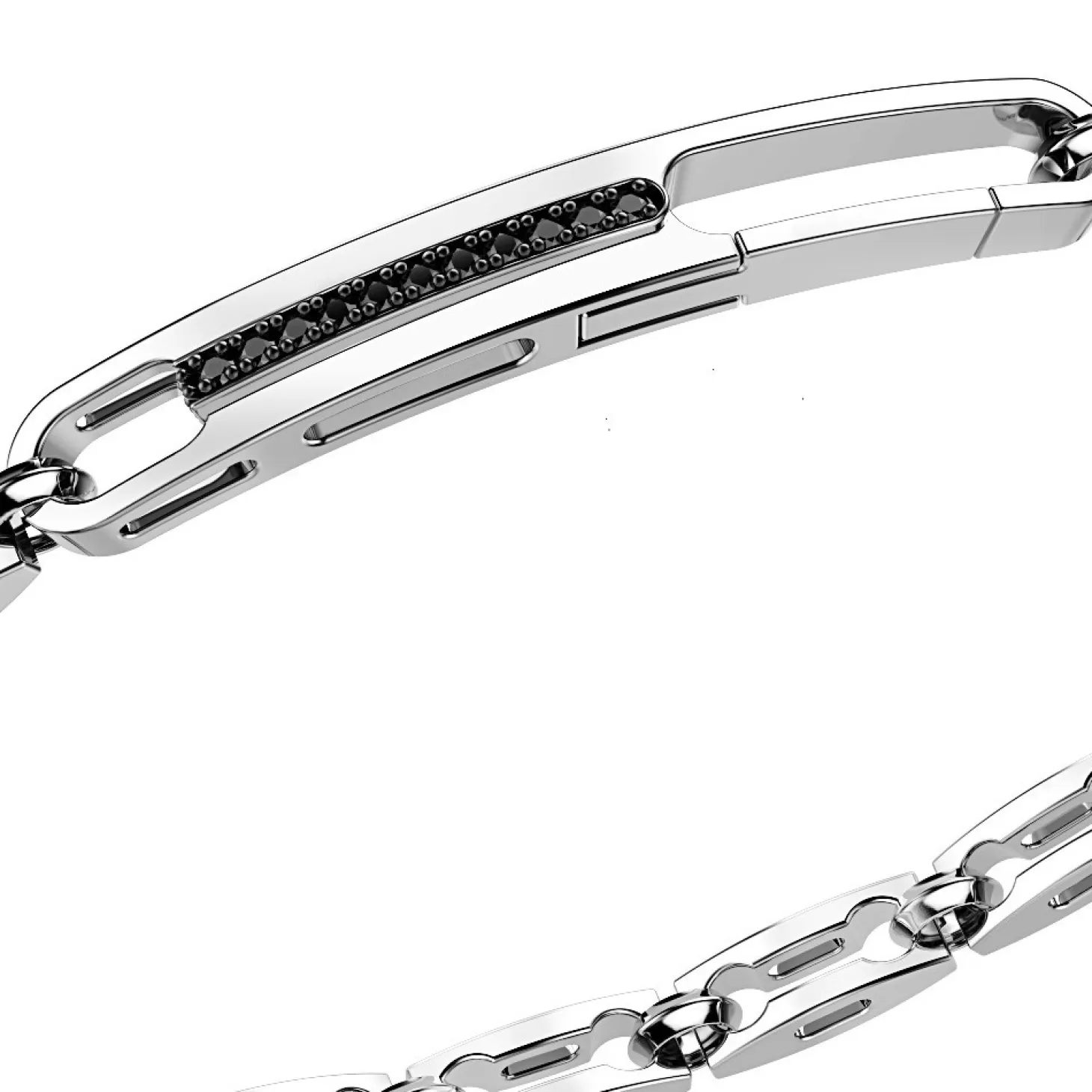 Zancan Gioielli Bracciale Solo Maglia Zancan In Argento Con Pietre Nere.> Bracciali