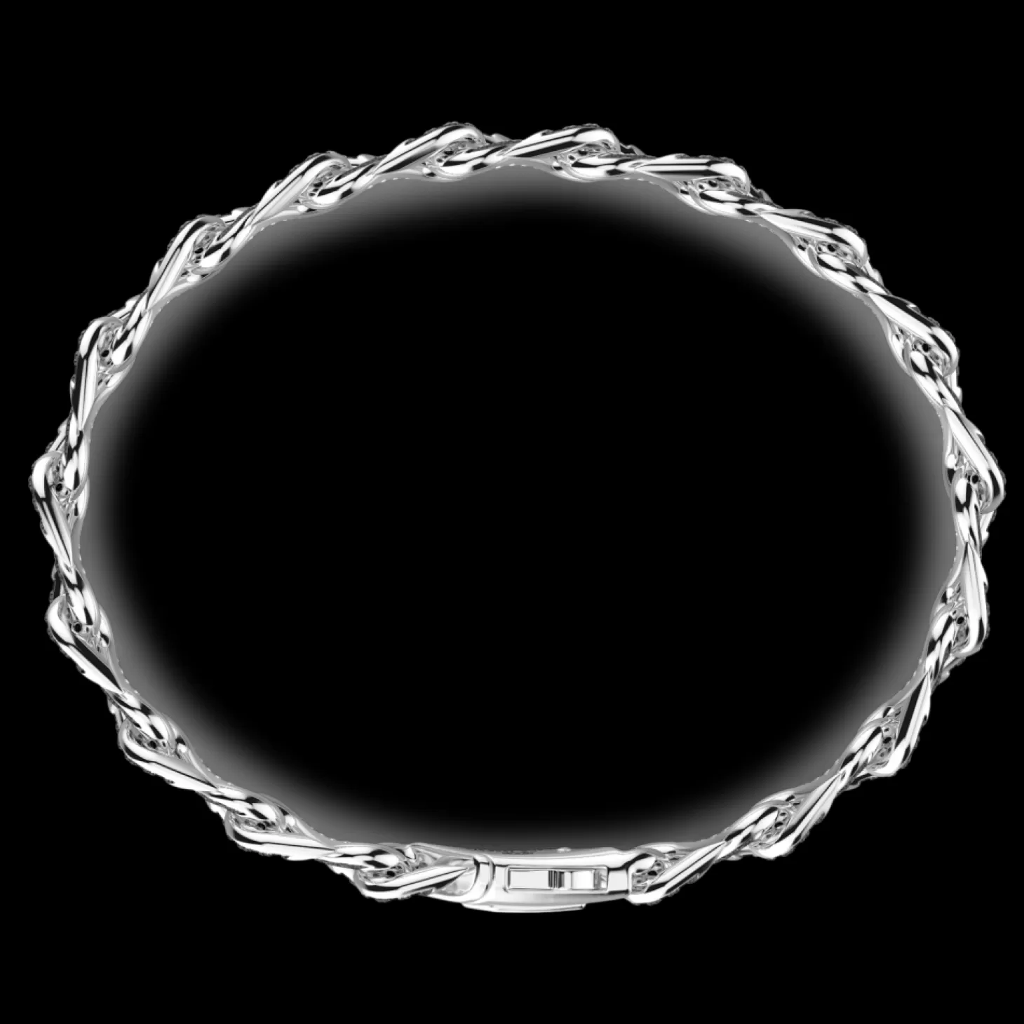 Zancan Gioielli Bracciale Solo Maglia Zancan In Argento Con Pietre Nere.> Bracciali