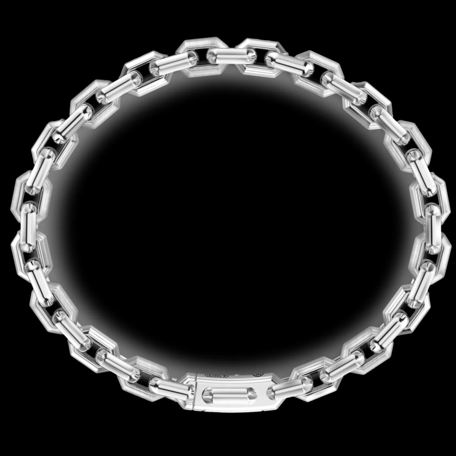 Zancan Gioielli Bracciale Solo Maglia Zancan In Argento Con Pietre Nere.> Bracciali