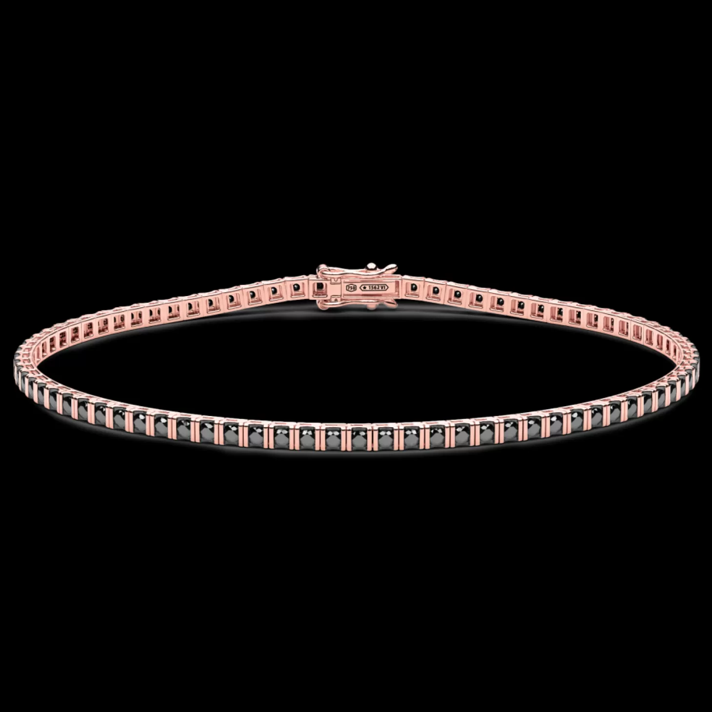 Zancan Gioielli Bracciale Tennis Zancan In Oro 18Kt E Diamanti Neri.> Bracciali