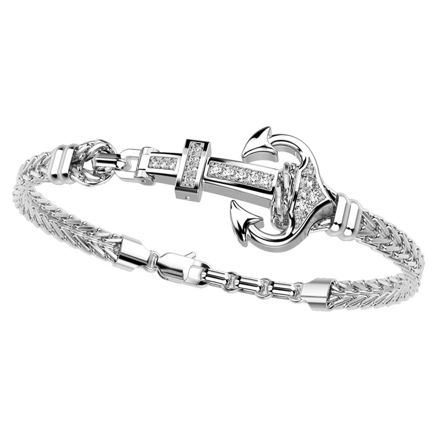 Zancan Gioielli Bracciale Zancan Con Ancora In Argento E Pietre.> Bracciali