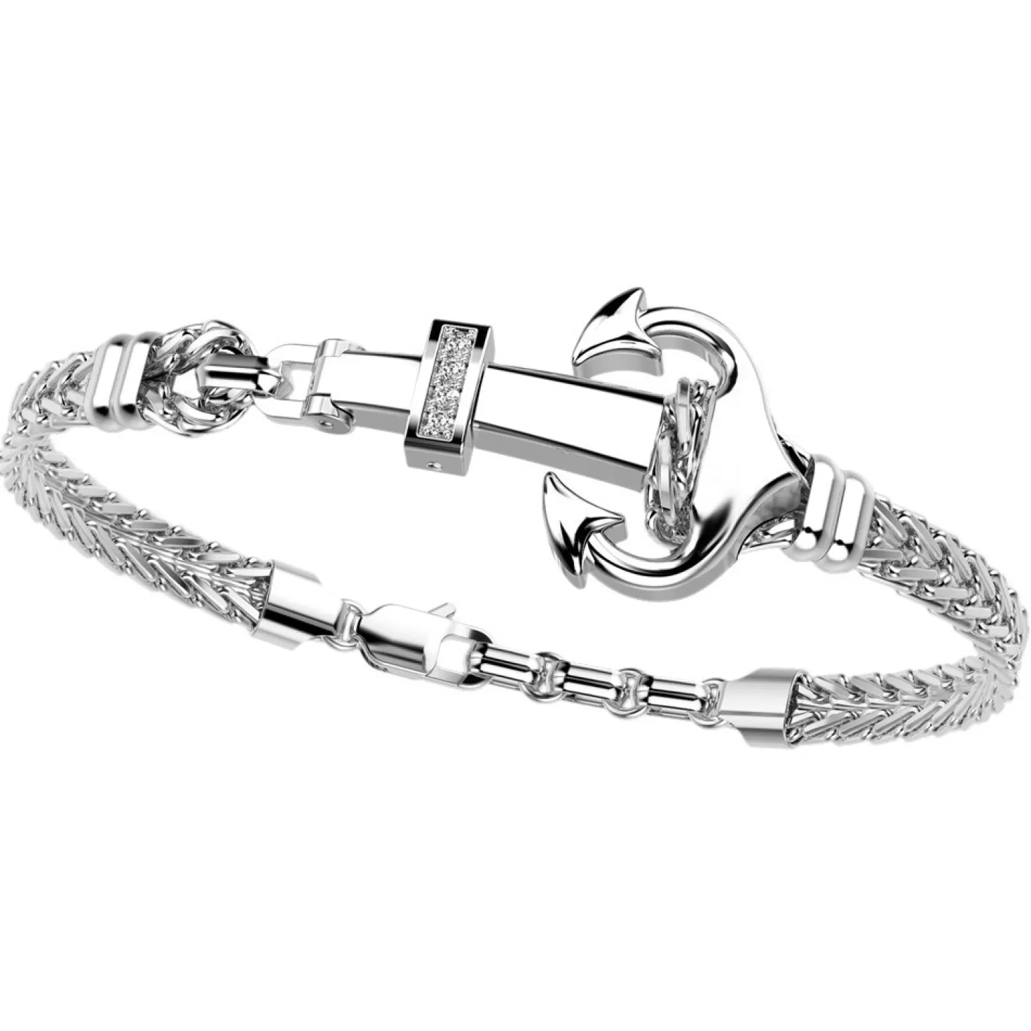 Zancan Gioielli Bracciale Zancan Con Ancora In Argento E Pietre.> Bracciali