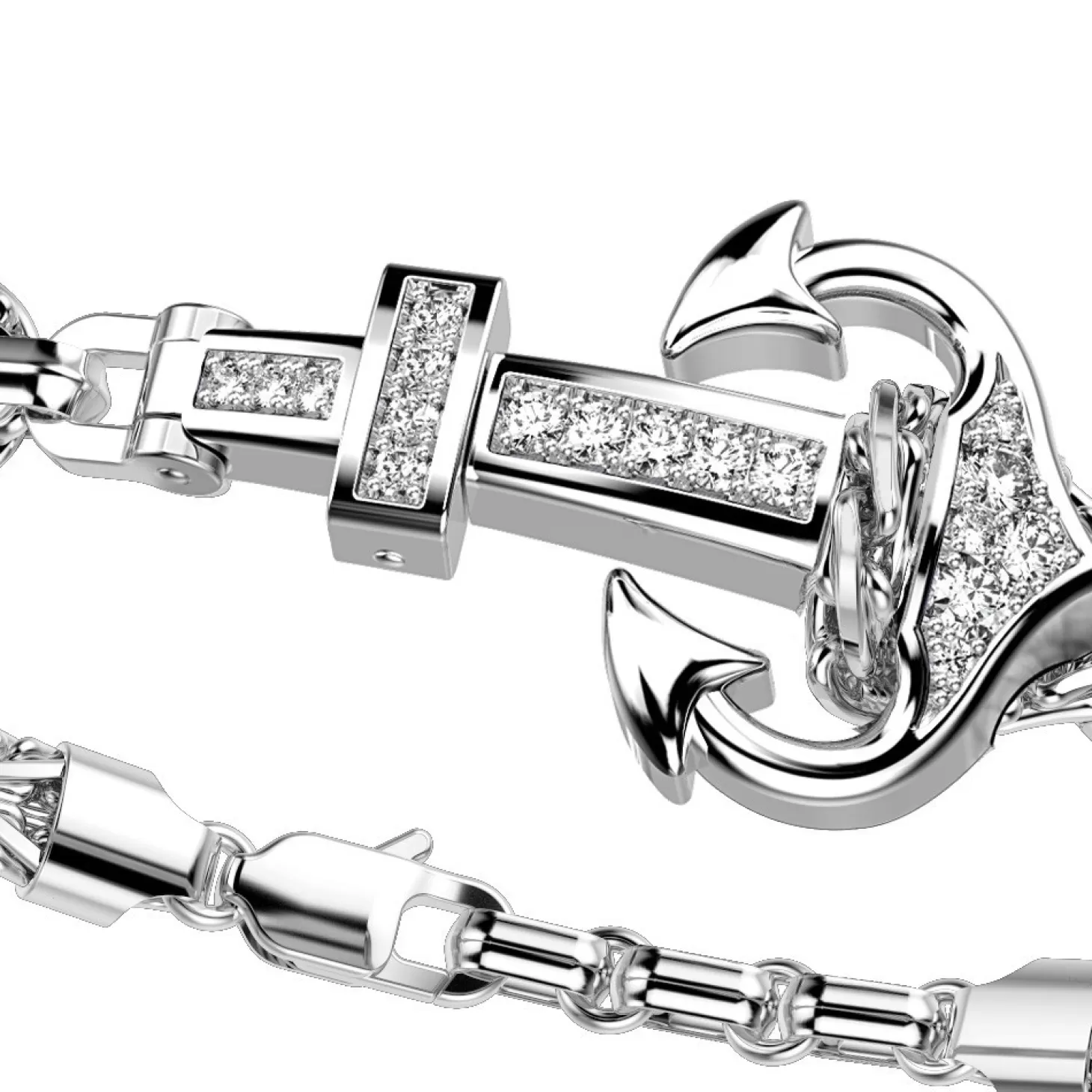 Zancan Gioielli Bracciale Zancan Con Ancora In Argento E Pietre.> Bracciali