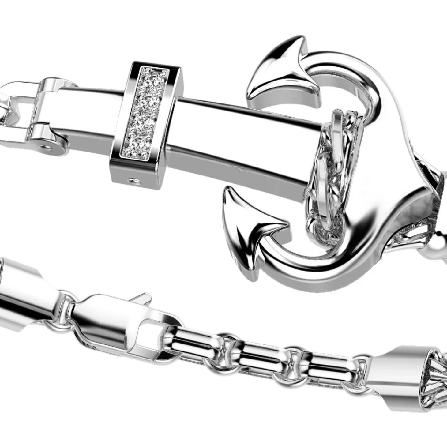 Zancan Gioielli Bracciale Zancan Con Ancora In Argento E Pietre.> Bracciali