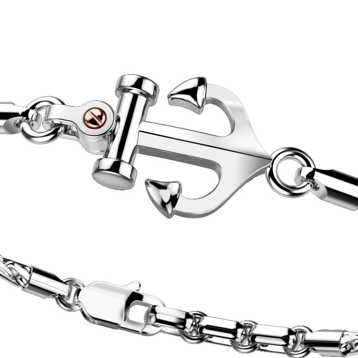 Zancan Gioielli Bracciale Zancan Con Ancora In Argento E Vite In Oro Rosa.> Bracciali