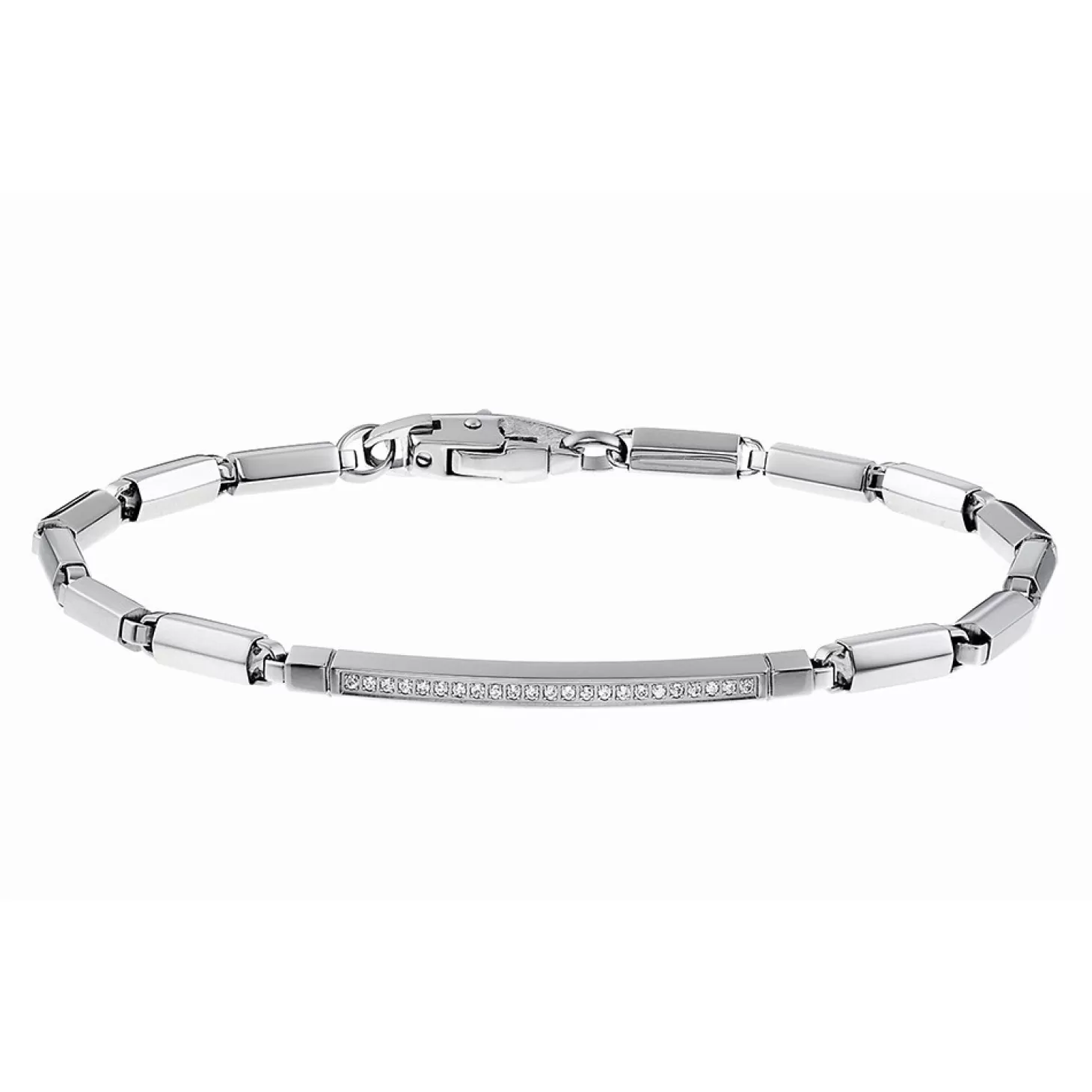 Zancan Gioielli Bracciale Zancan In Acciaio Con Pietre Bianche.> Bracciali