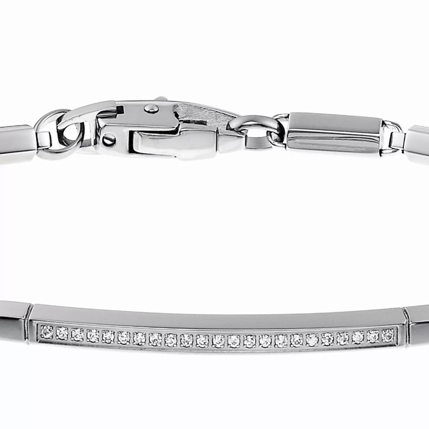 Zancan Gioielli Bracciale Zancan In Acciaio Con Pietre Bianche.> Bracciali