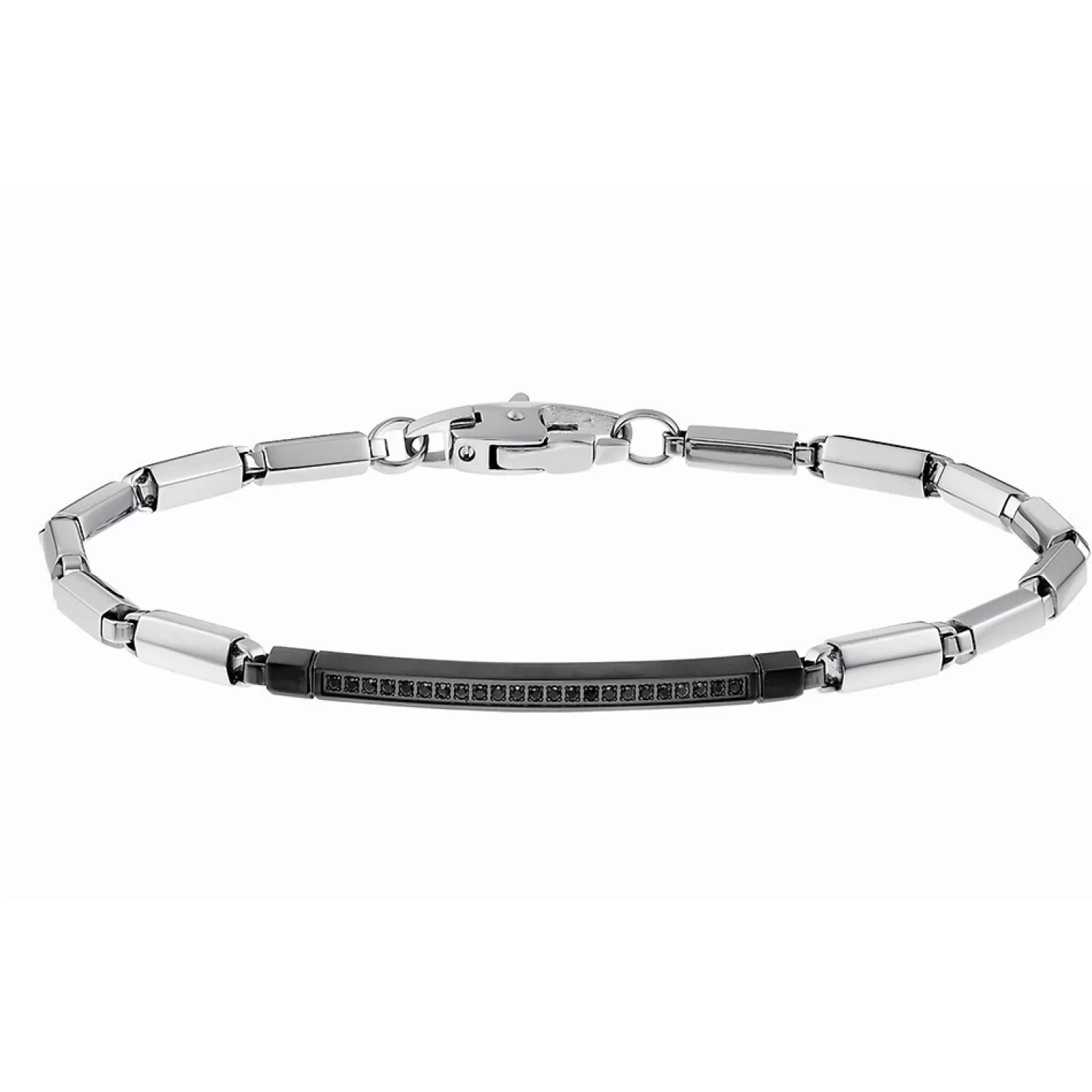 Zancan Gioielli Bracciale Zancan In Acciaio Con Pietre Nere.> Bracciali