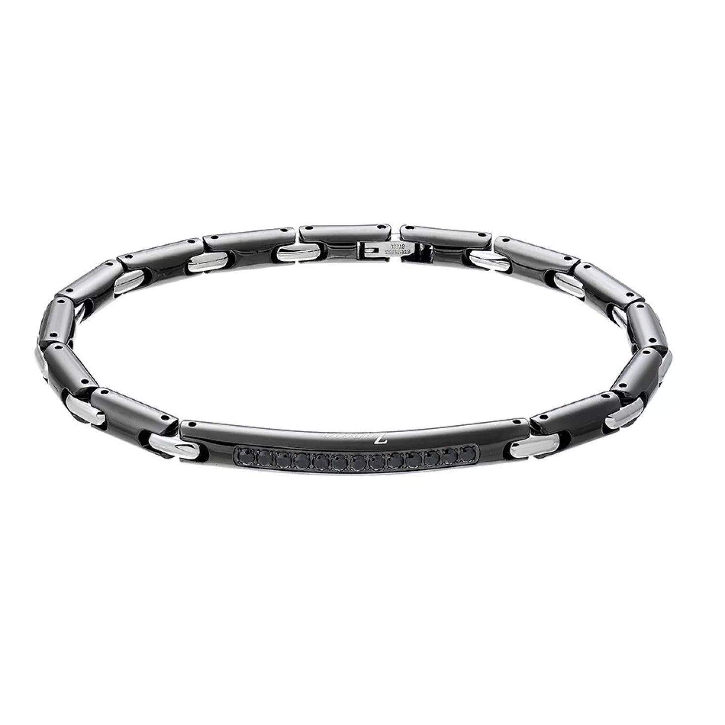 Zancan Gioielli Bracciale Zancan In Acciaio Con Pietre Nere.> Bracciali