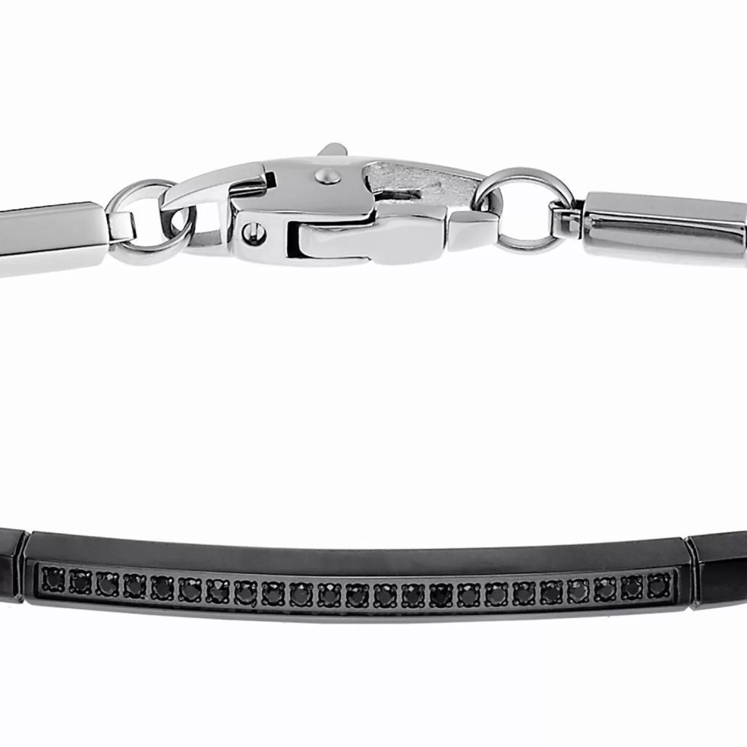 Zancan Gioielli Bracciale Zancan In Acciaio Con Pietre Nere.> Bracciali
