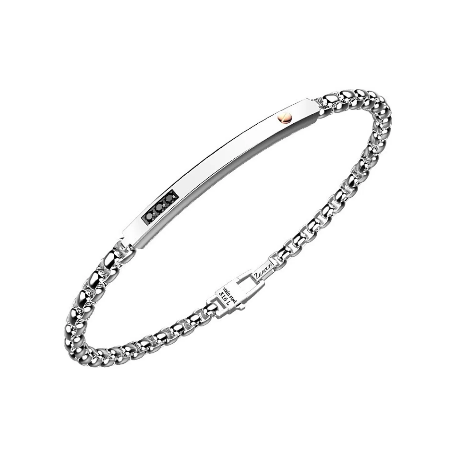 Zancan Gioielli Bracciale Zancan In Acciaio Con Targa.> Bracciali