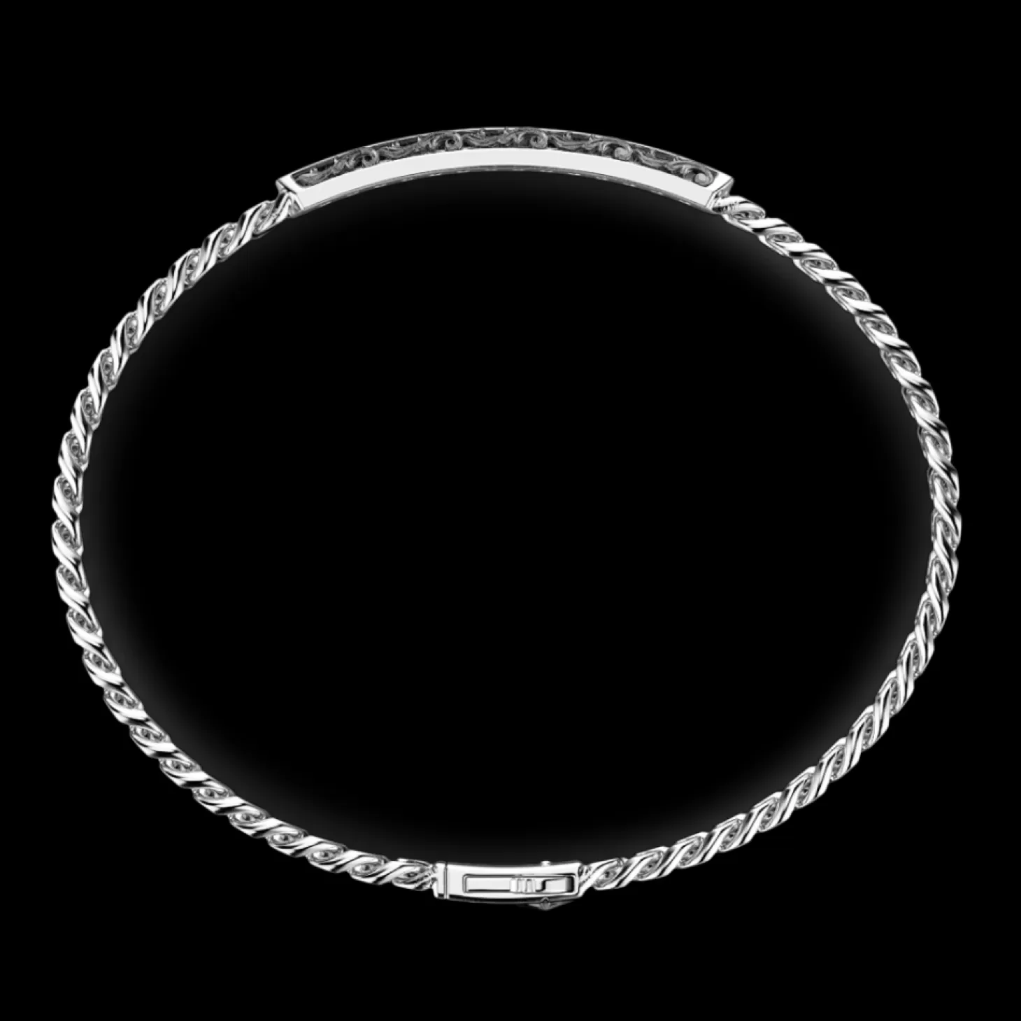 Zancan Gioielli Bracciale Zancan In Argento A Grumetta Con Targa E Pietre Nere.> Bracciali