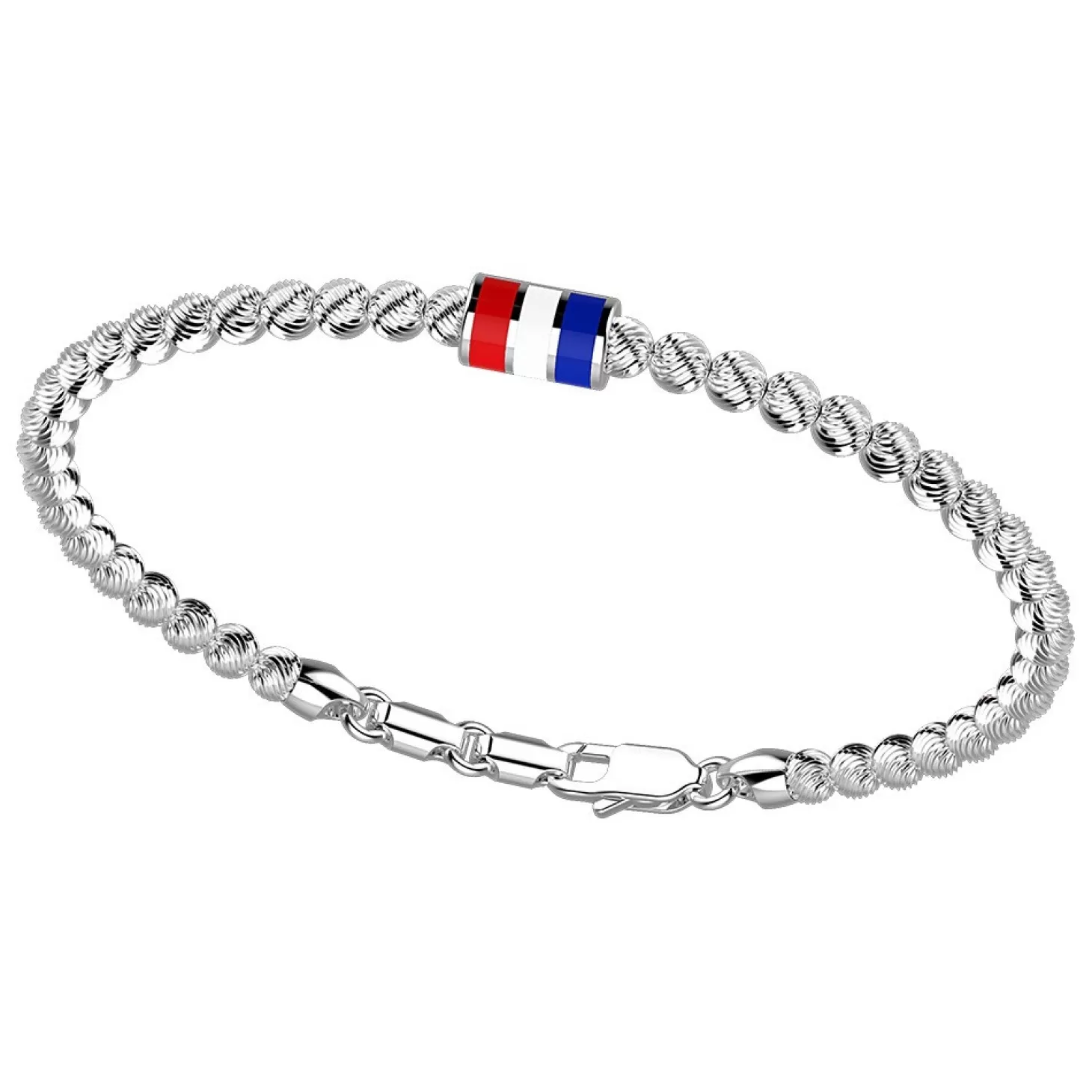 Zancan Gioielli Bracciale Zancan In Argento A Sfere Con Bandiera Nautica.> Bracciali