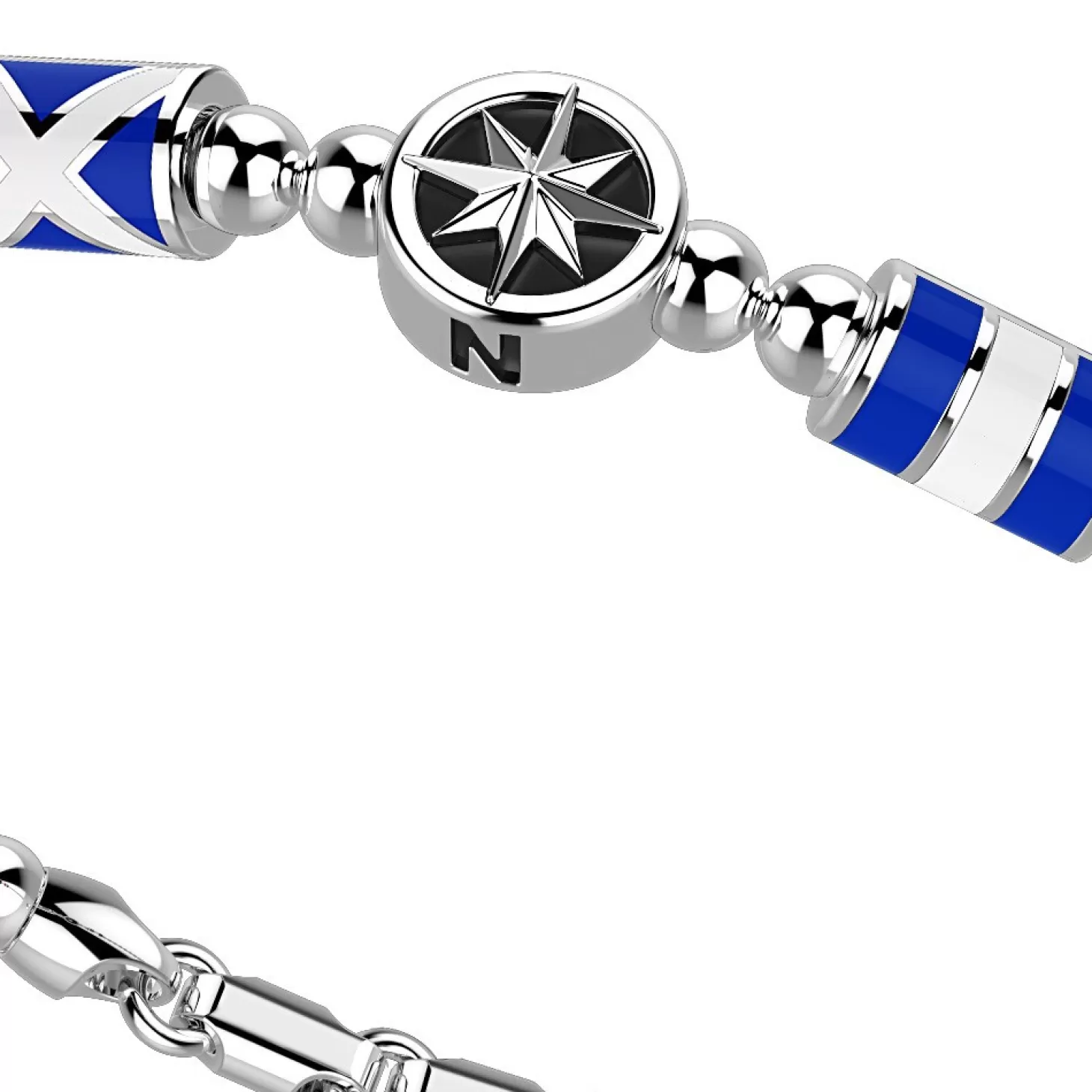 Zancan Gioielli Bracciale Zancan In Argento A Sfere Con Bandiere Nautiche E Rosa Dei Venti.> Bracciali