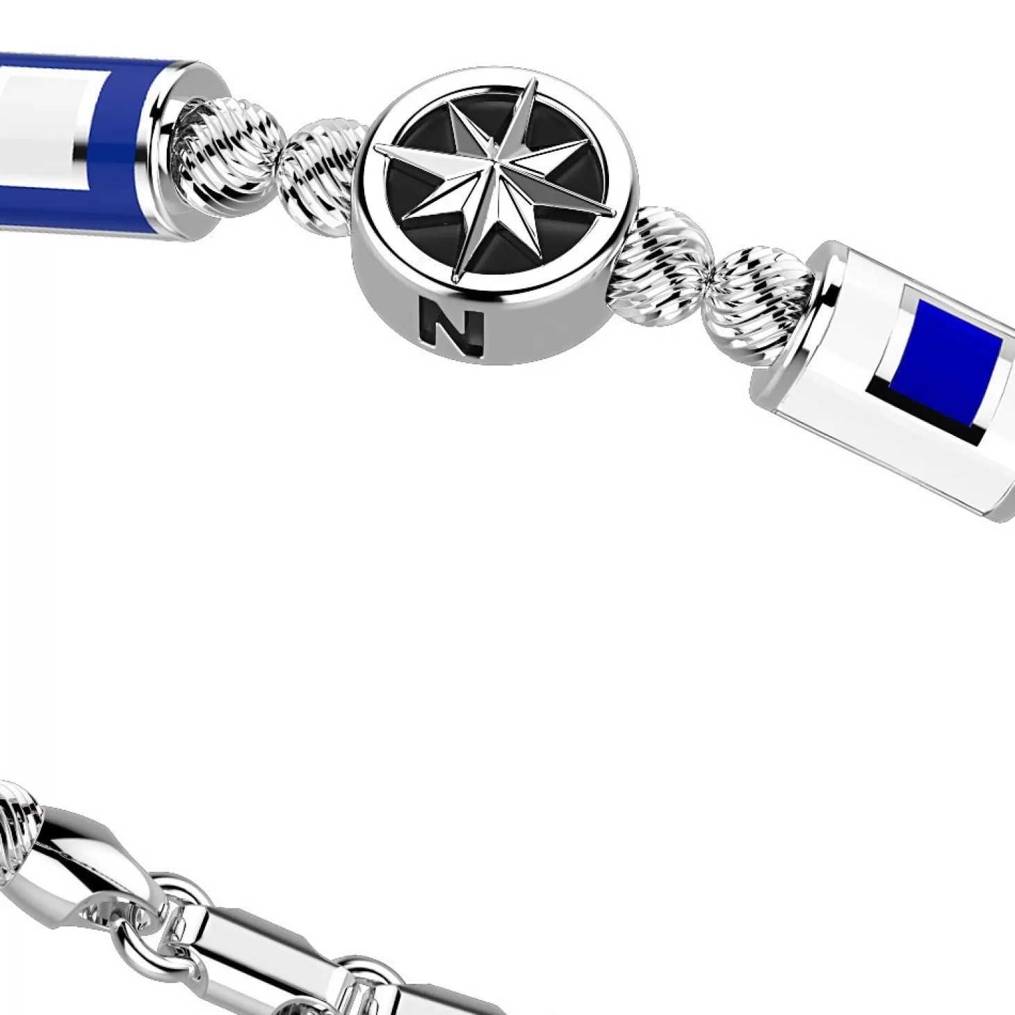 Zancan Gioielli Bracciale Zancan In Argento A Sfere Con Bandiere Nautiche E Rosa Dei Venti.> Bracciali