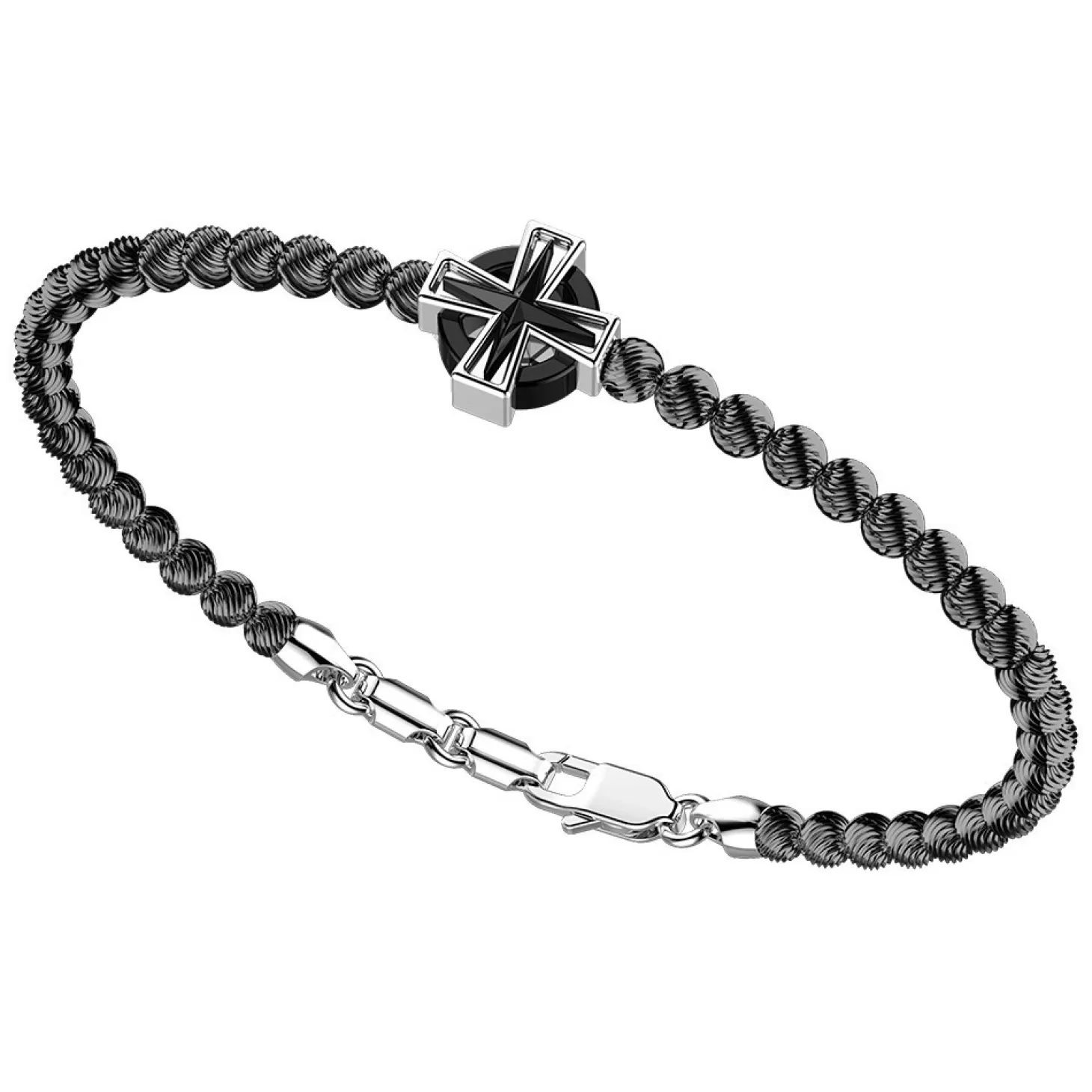 Zancan Gioielli Bracciale Zancan In Argento A Sfere Con Croce Greca.> Bracciali