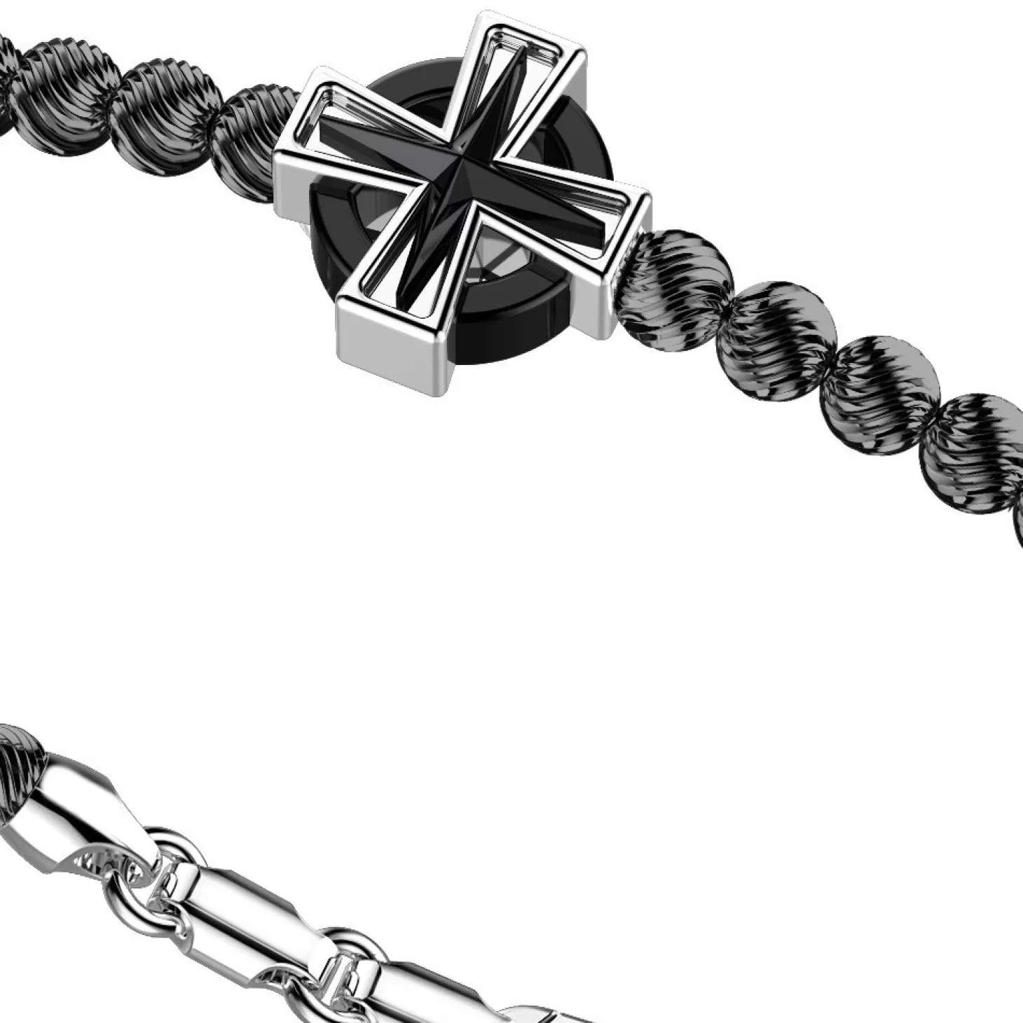 Zancan Gioielli Bracciale Zancan In Argento A Sfere Con Croce Greca.> Bracciali