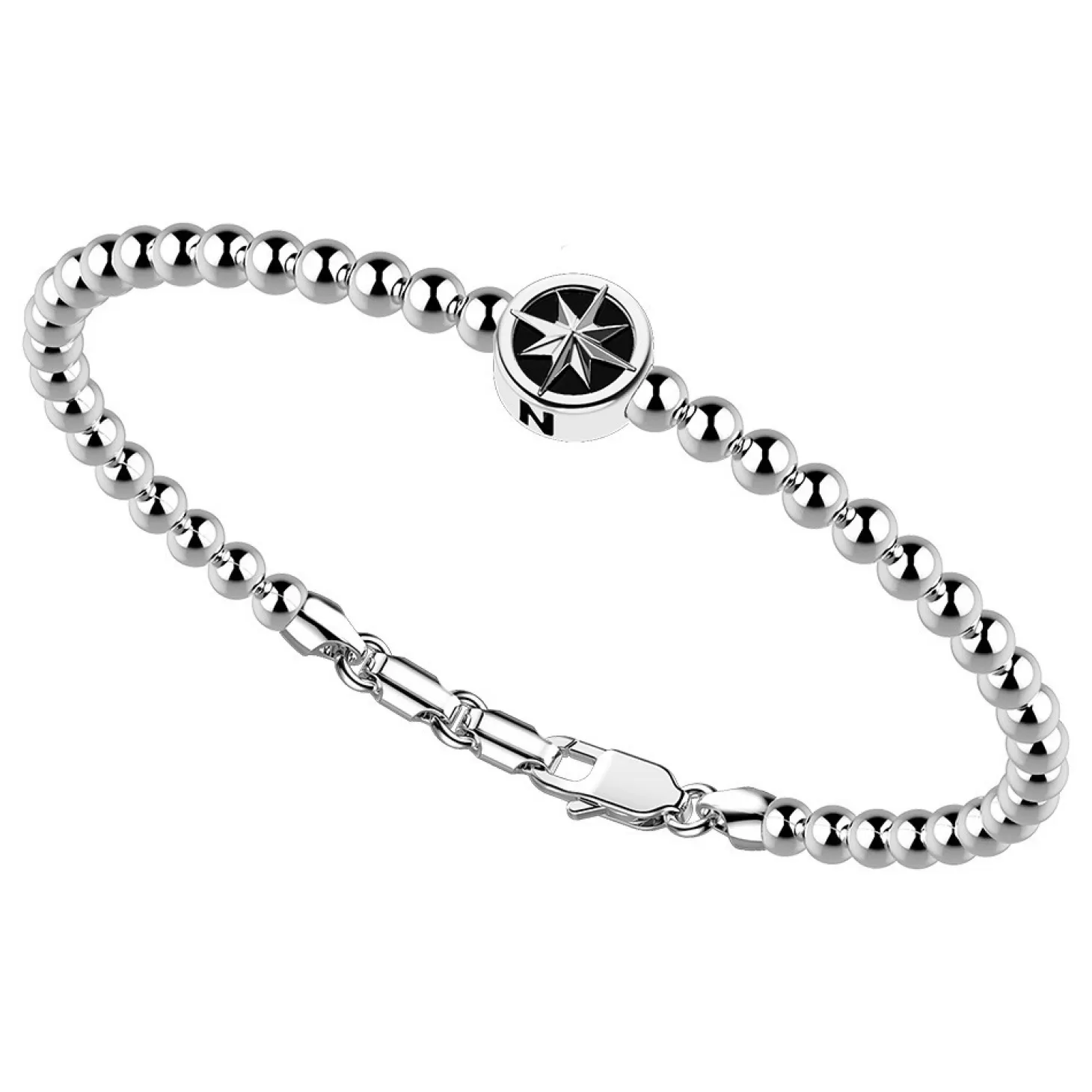 Zancan Gioielli Bracciale Zancan In Argento A Sfere Con Rosa Dei Venti.> Bracciali