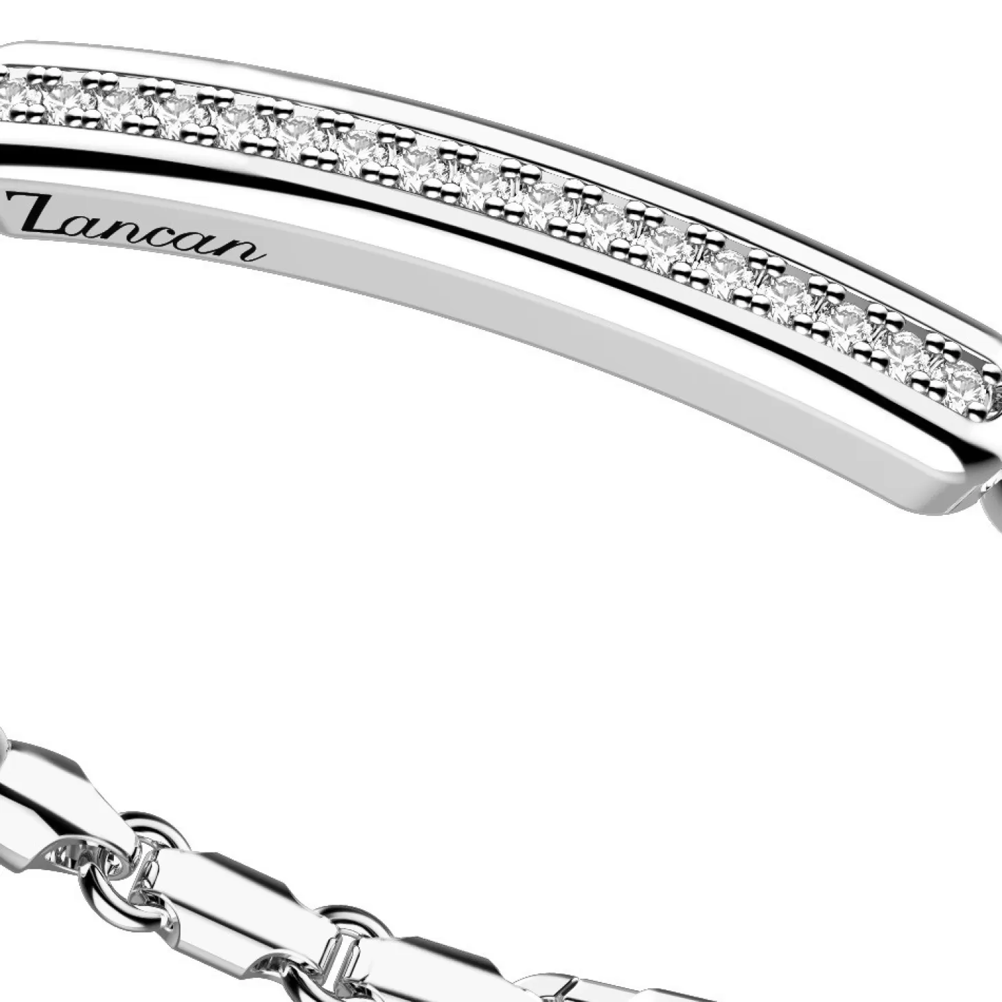 Zancan Gioielli Bracciale Zancan In Argento A Sfere Con Targa E Pietre Bianche.> Bracciali
