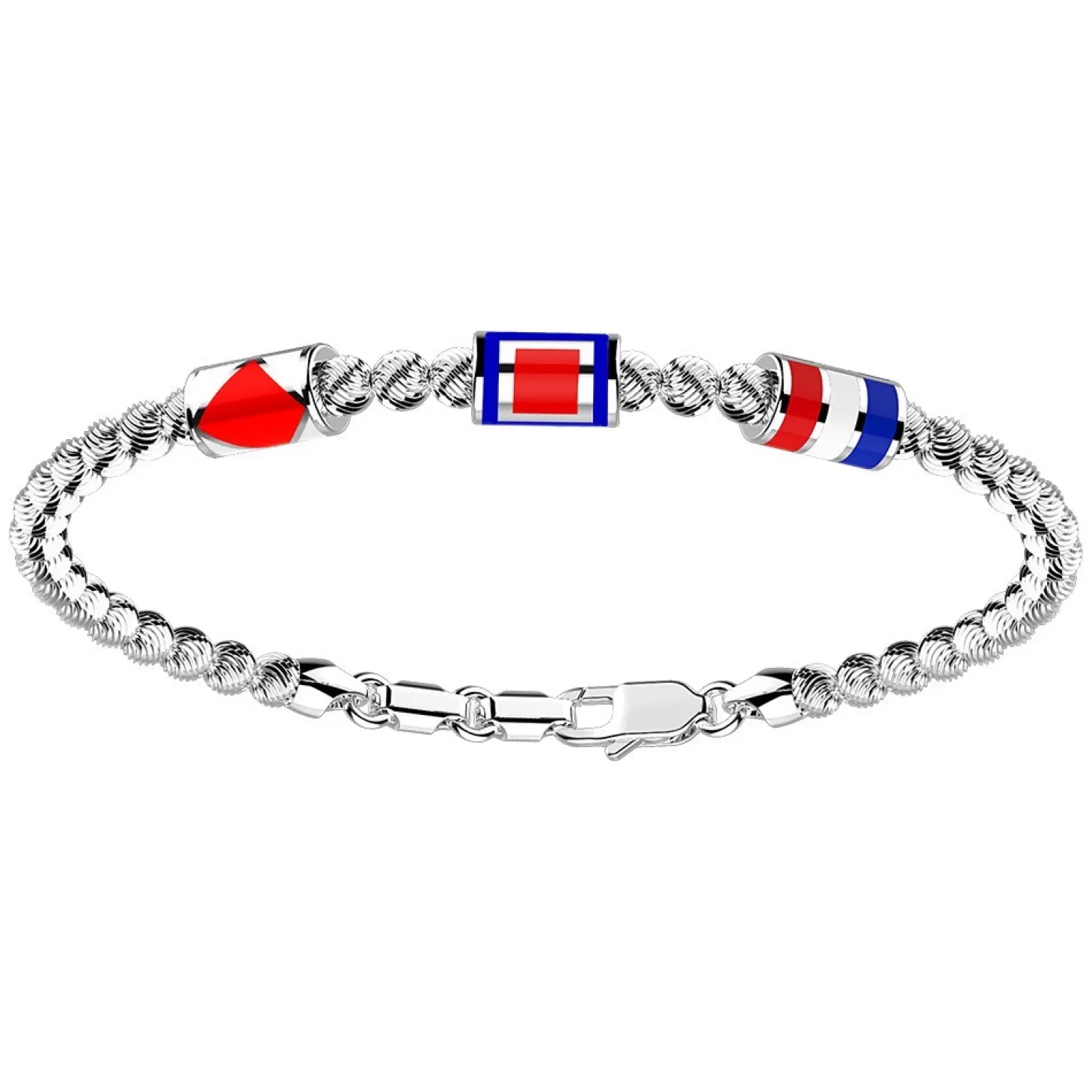 Zancan Gioielli Bracciale Zancan In Argento A Sfere Con Trebandiere Nautiche.> Bracciali