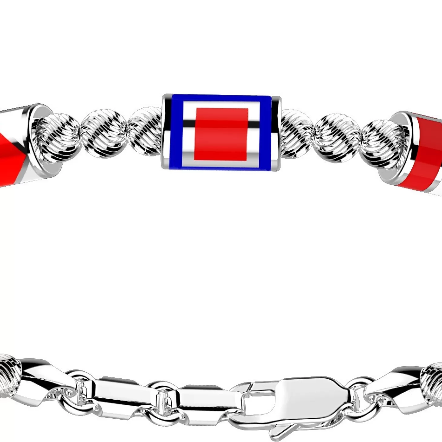 Zancan Gioielli Bracciale Zancan In Argento A Sfere Con Trebandiere Nautiche.> Bracciali