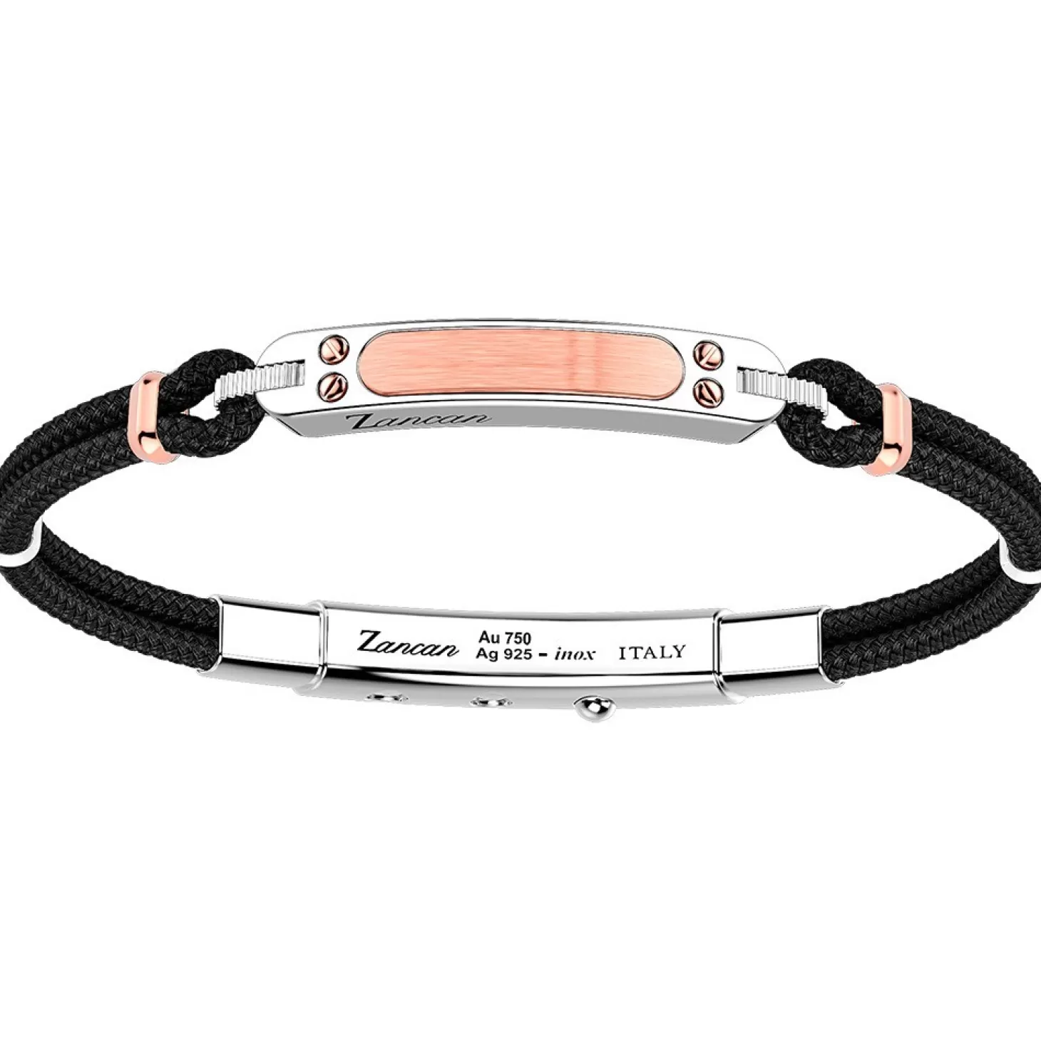 Zancan Gioielli Bracciale Zancan In Argento Con Inserti In Oro 18K E Kevlar.> Bracciali