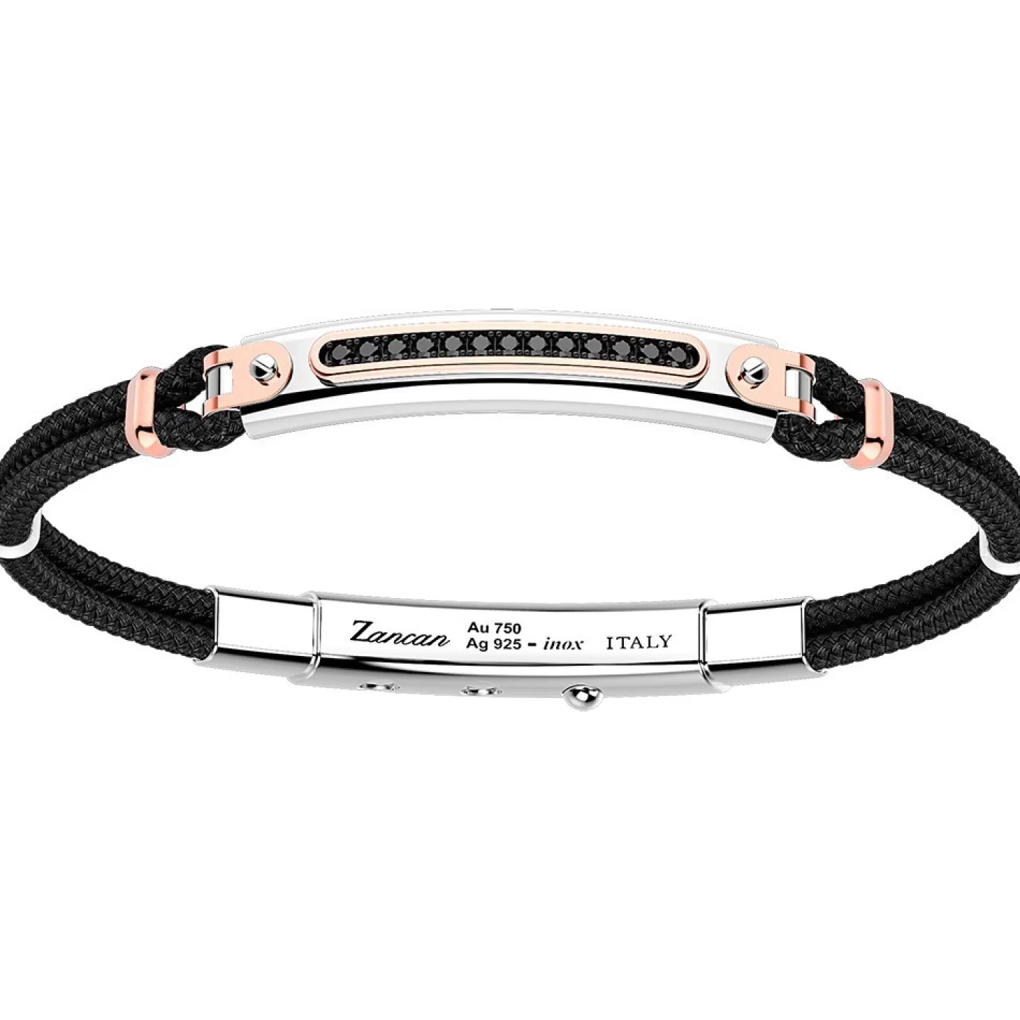 Zancan Gioielli Bracciale Zancan In Argento Con Inserti In Oro 18K, Pietre E Kevlar.> Bracciali