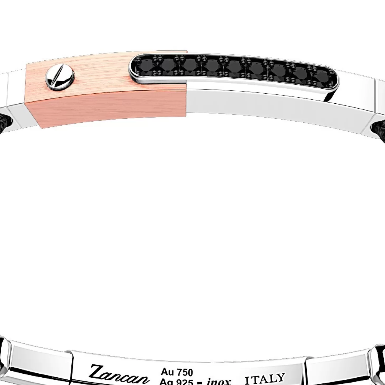 Zancan Gioielli Bracciale Zancan In Argento Con Inserti In Oro 18K, Pietre E Kevlar.> Bracciali
