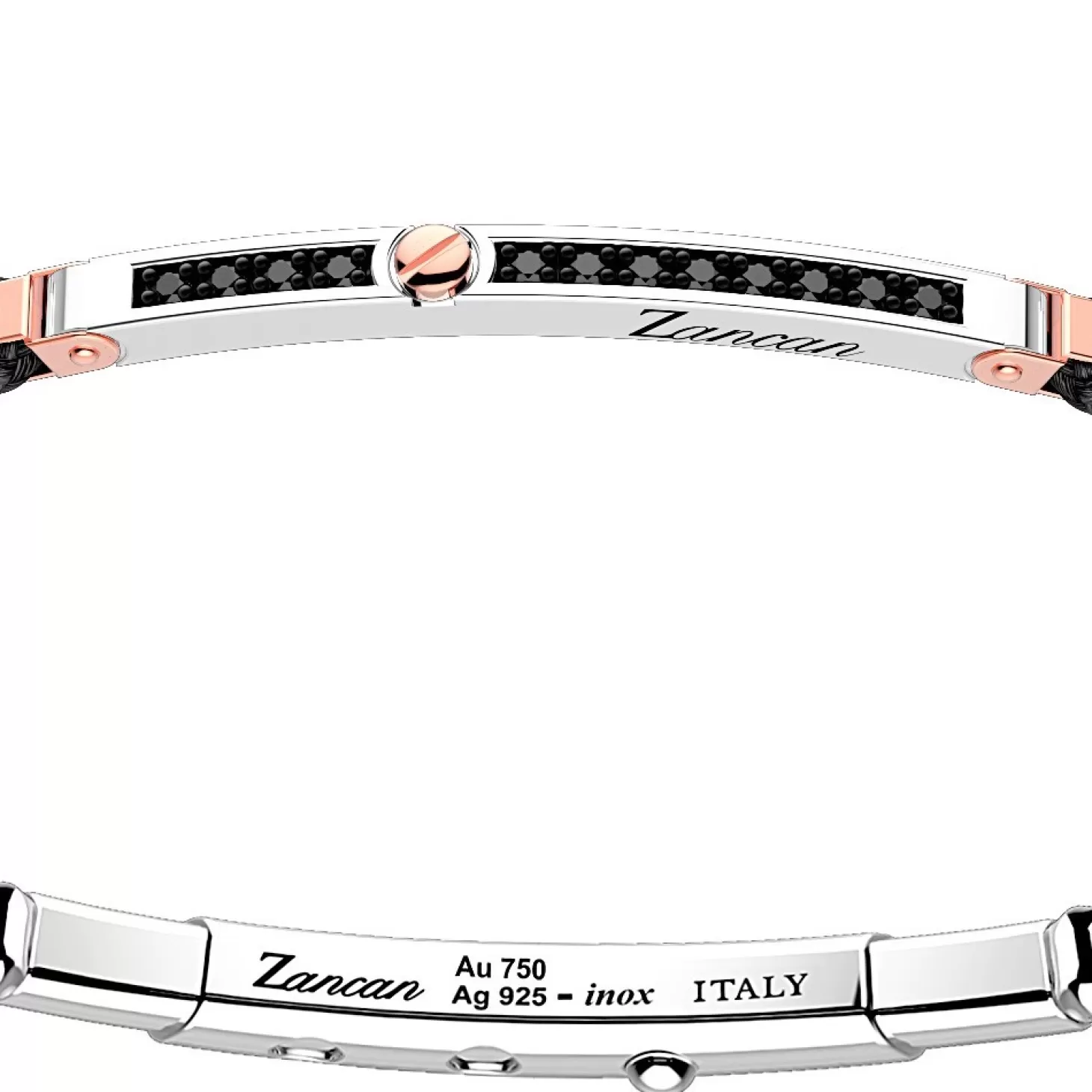 Zancan Gioielli Bracciale Zancan In Argento Con Inserti In Oro 18K, Pietre E Kevlar.> Bracciali