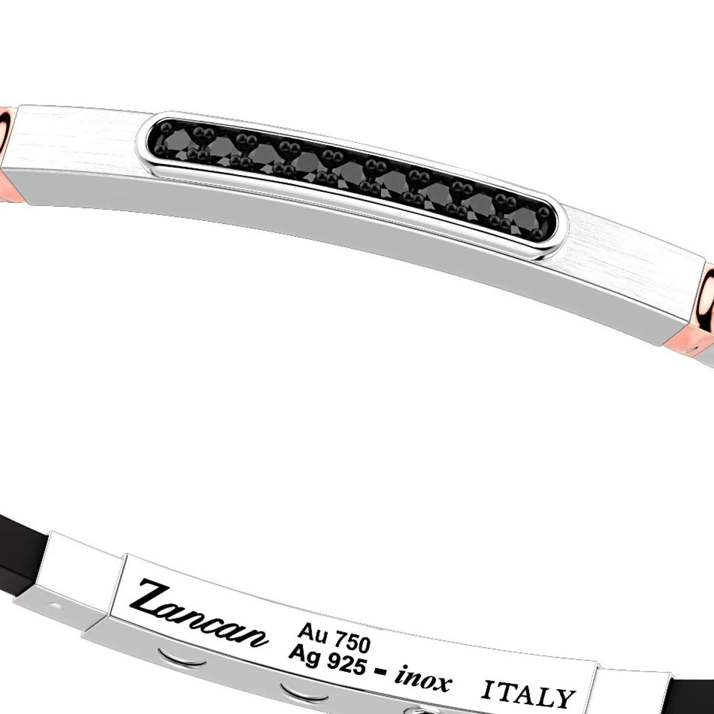 Zancan Gioielli Bracciale Zancan In Argento Con Inserti In Oro 18K, Pietre E Silicone.> Bracciali