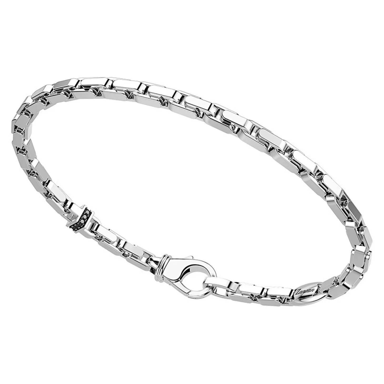 Zancan Gioielli Bracciale Zancan In Argento Con Maglia Veneziana E Pietre Nere.> Bracciali