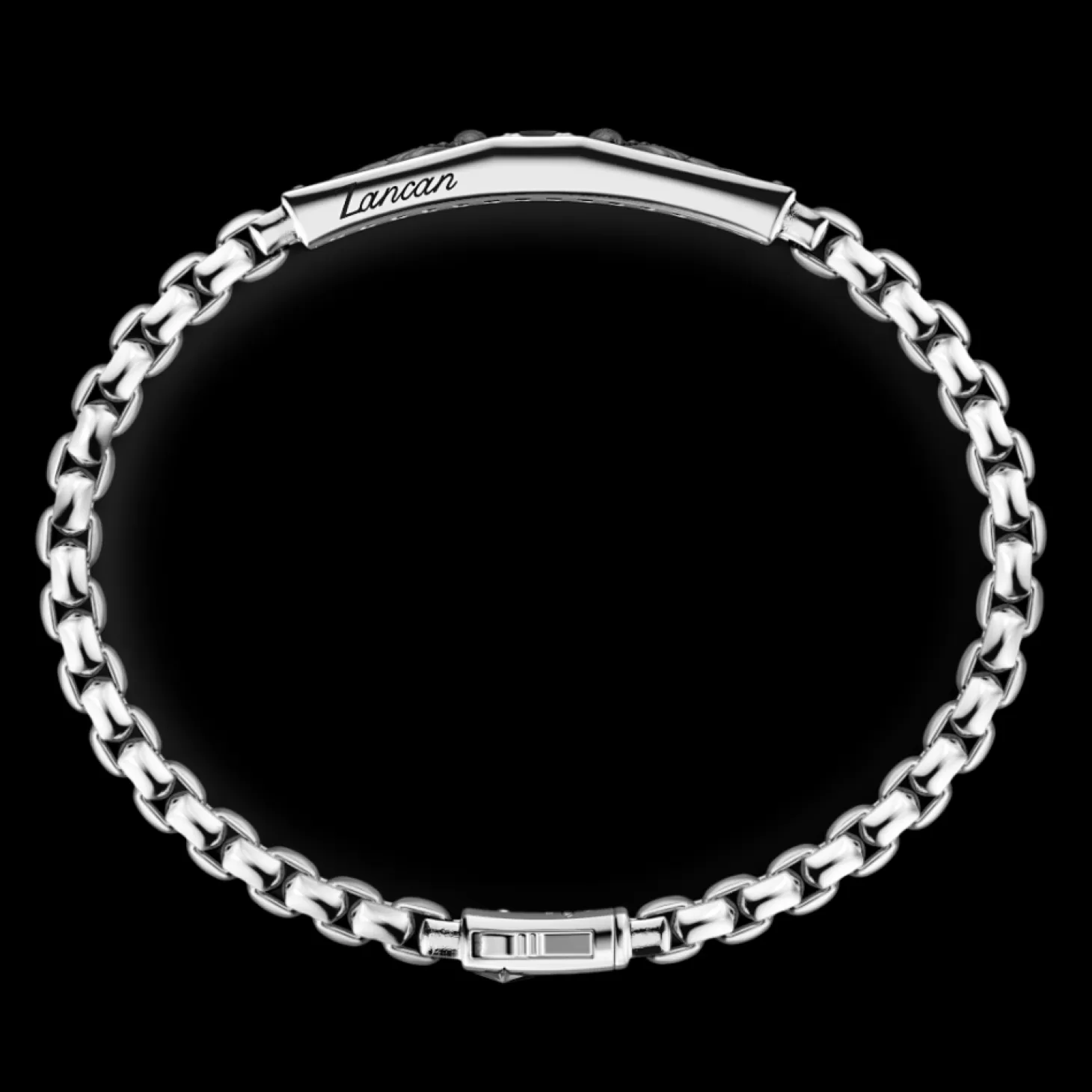 Zancan Gioielli Bracciale Zancan In Argento Con Targa E Pietra Nera.> Bracciali